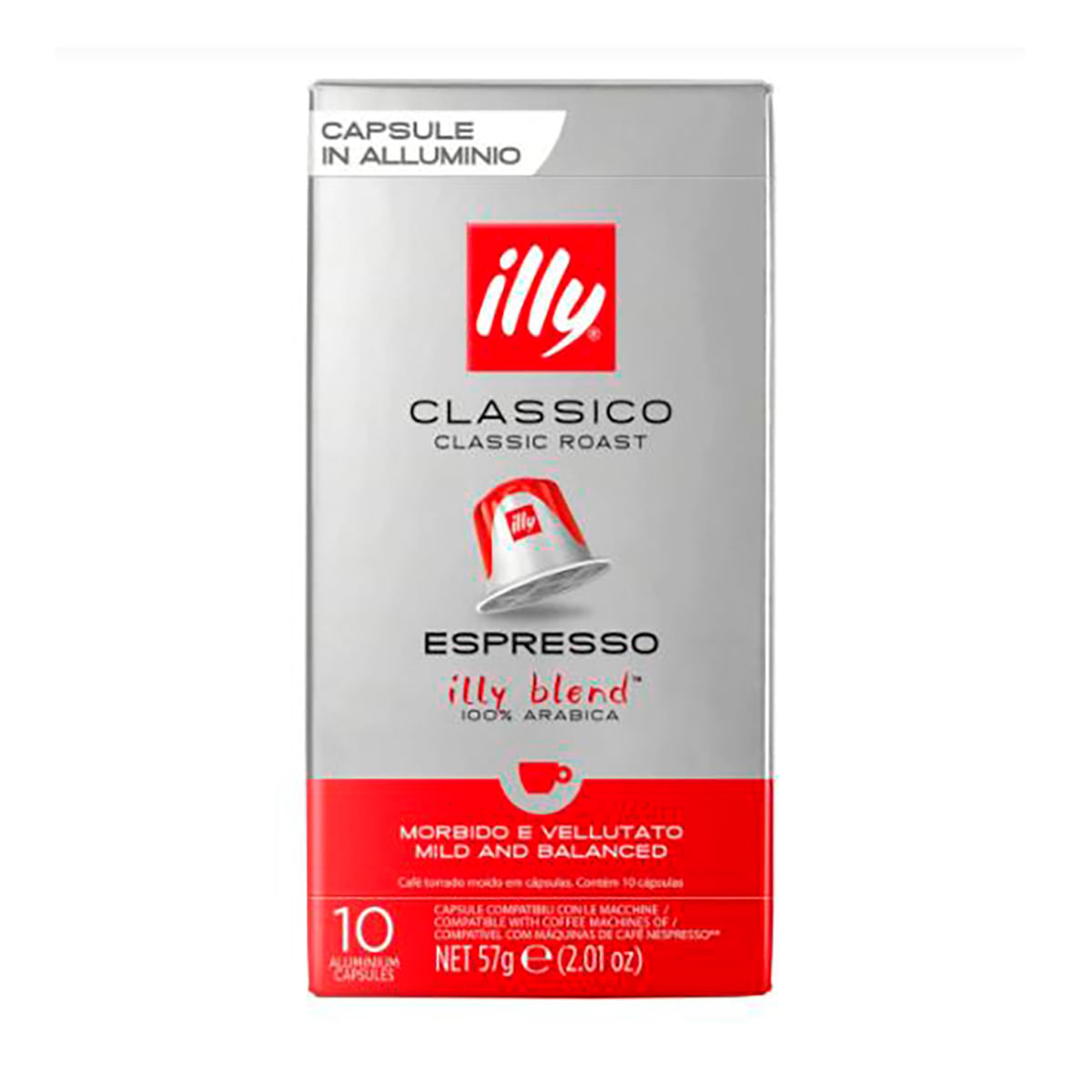 Café Espresso em Cápsula Torrado e Moído Clássico Illy 57 g Com 10 Unidades