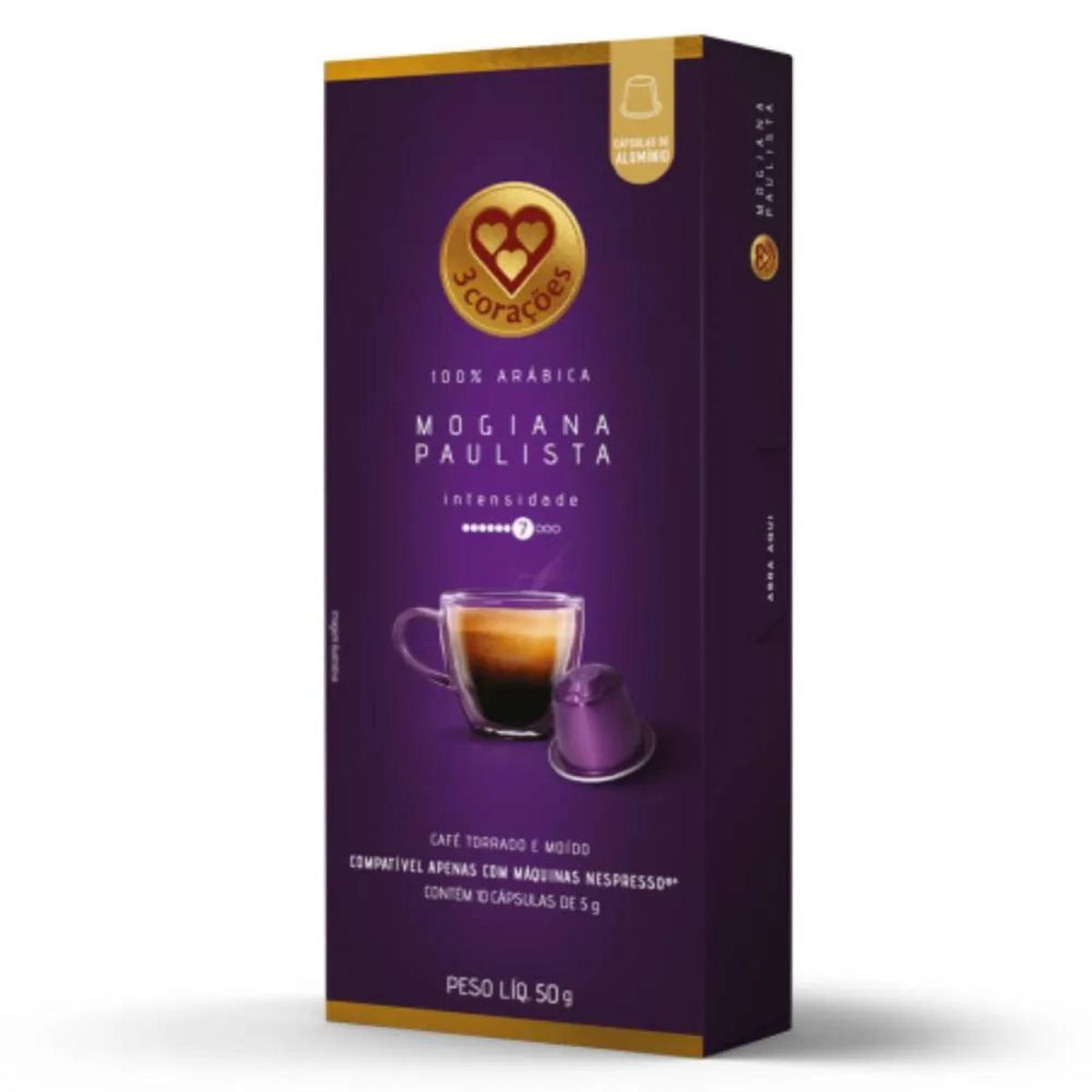 Café Capsula 3 Corações Nespresso Mogiana com 10 50 g