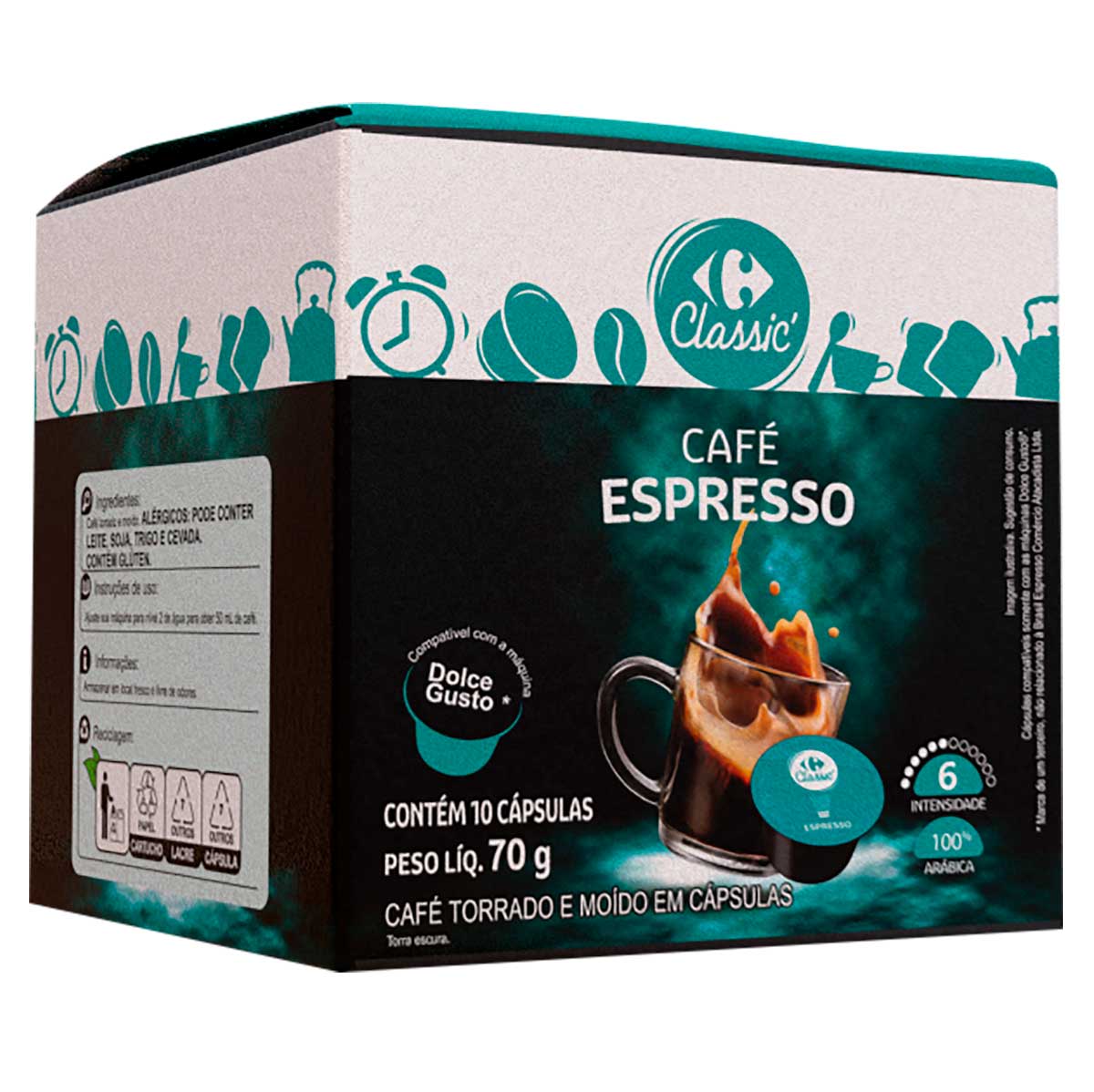 Café em Cápsula Espresso Carrefour Classic 10 Unidades