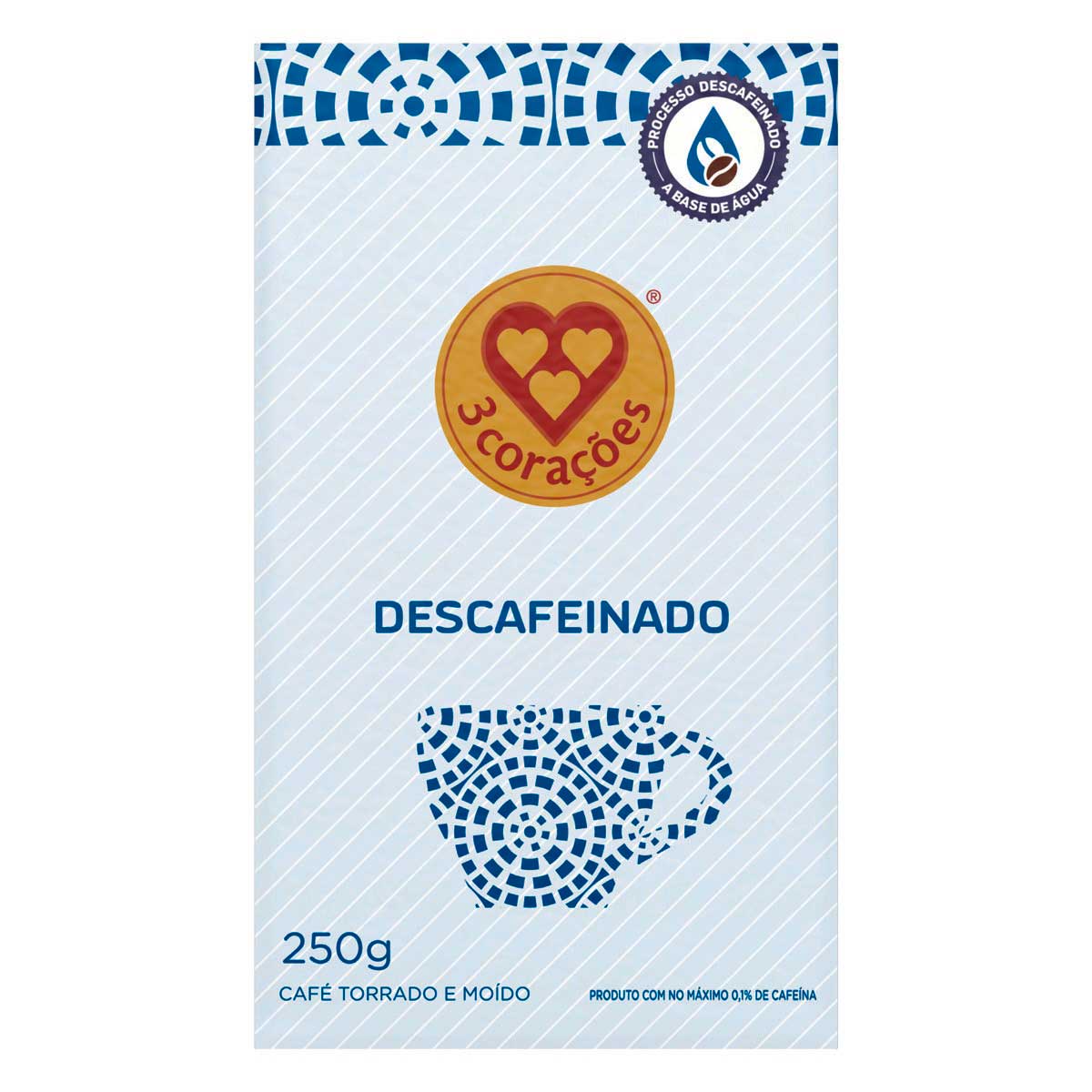 Café Vácuo Descafeinado 3 Corações 250G