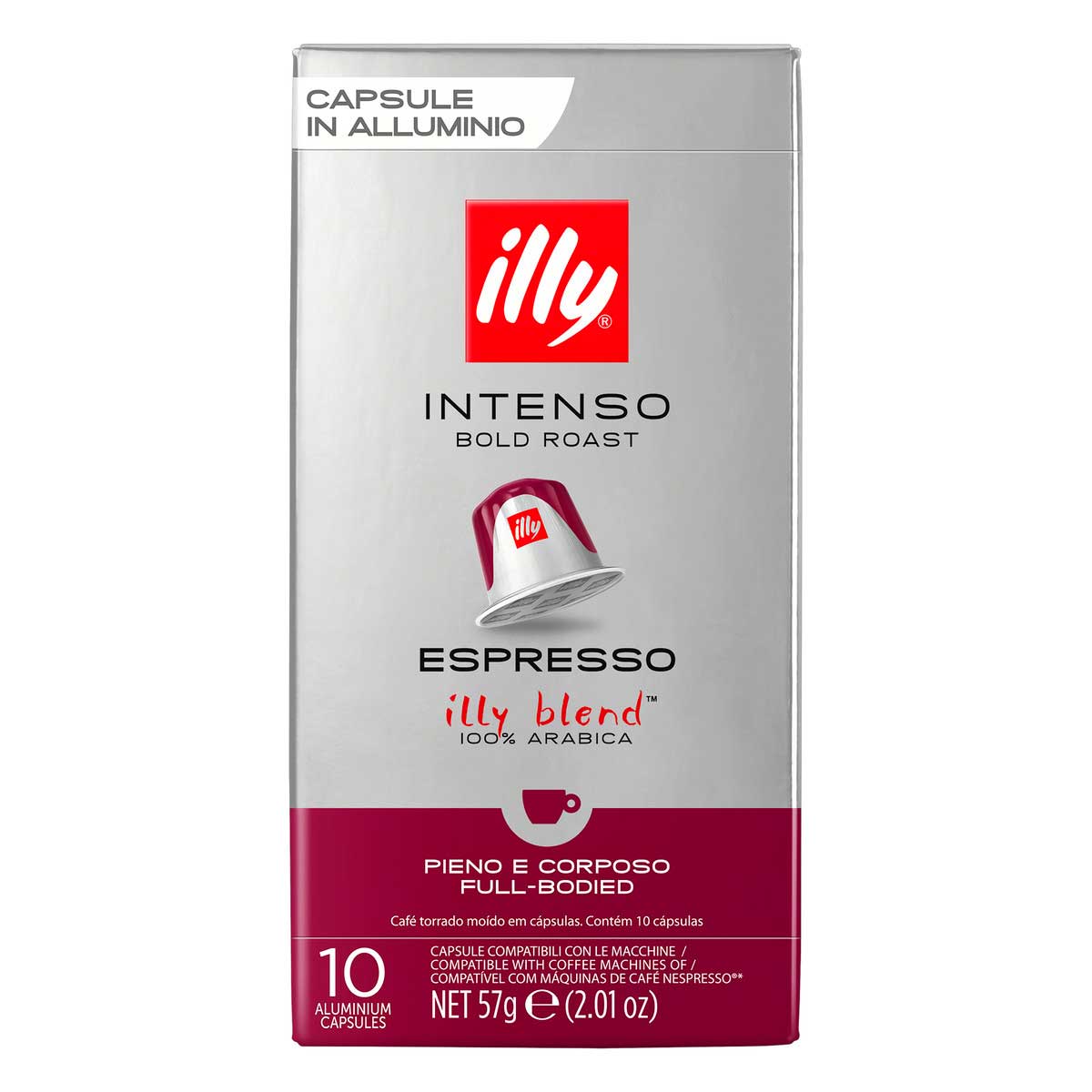 Café em Cápsula Torrado e Moído Intenso Espresso Illy Caixa 57 g 10 Unidades