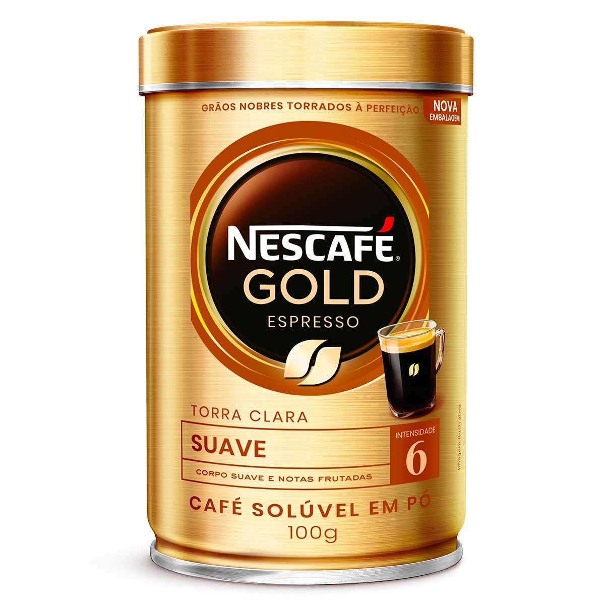 Café Espresso Solúvel em Pó Nescafé Gold Suave 100g