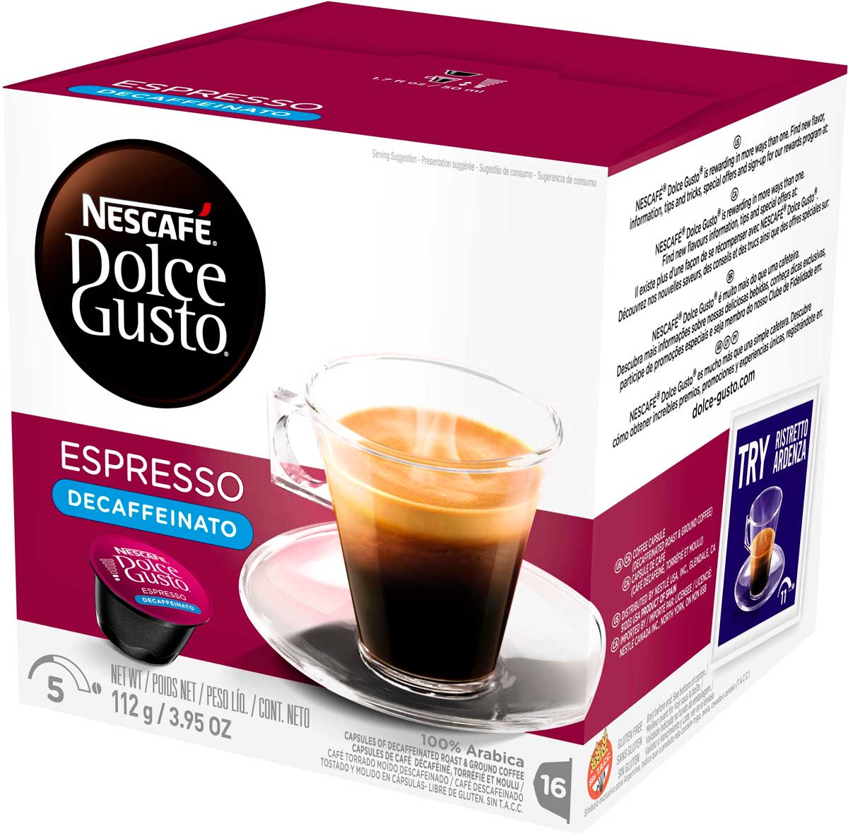 Café em Cápsula Nescafé Dolce Gusto Espresso Decaffeinato Blue 16 Cápsulas