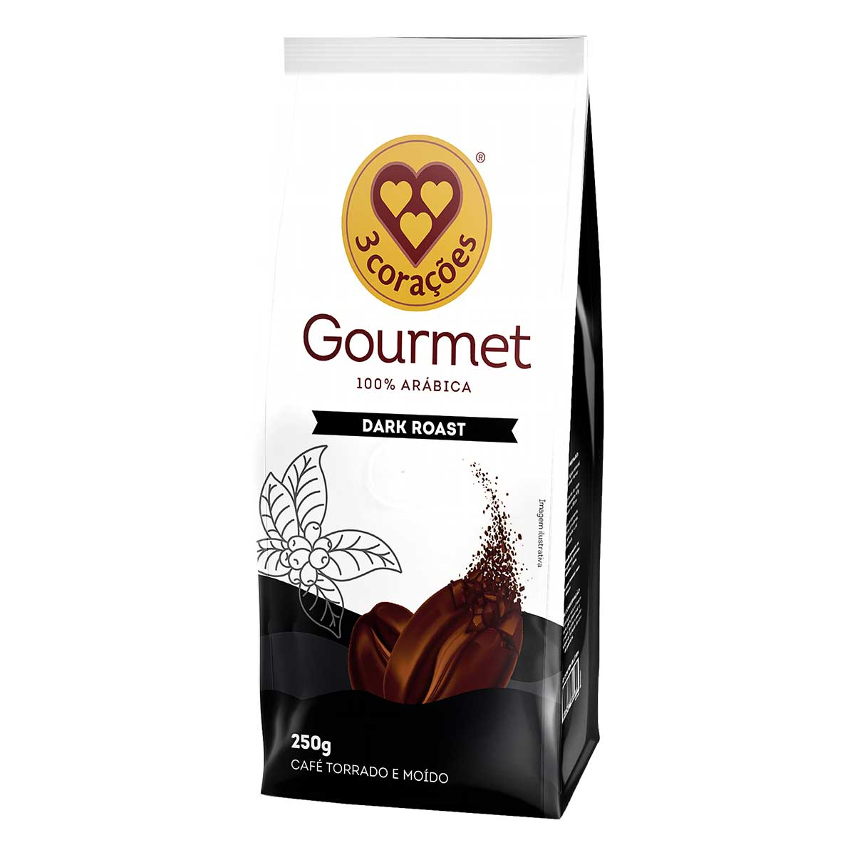 Café em Pó 3 Corações Dark Roast Gourmet 250g