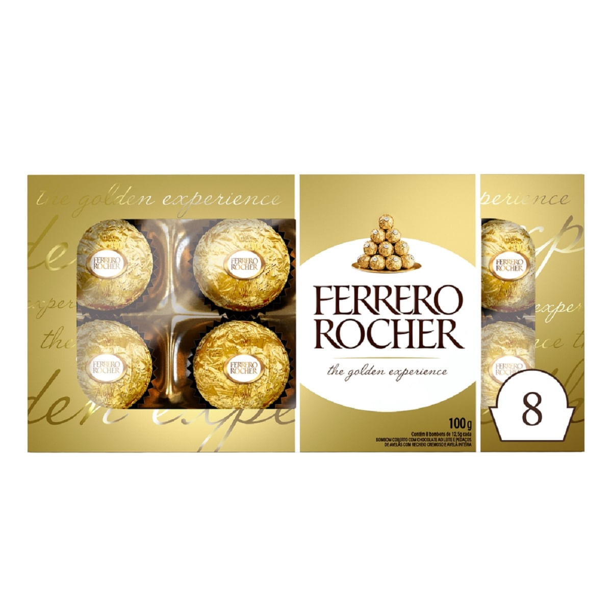 Bombom Ferrero Rocher 100g Com 8 Unidades