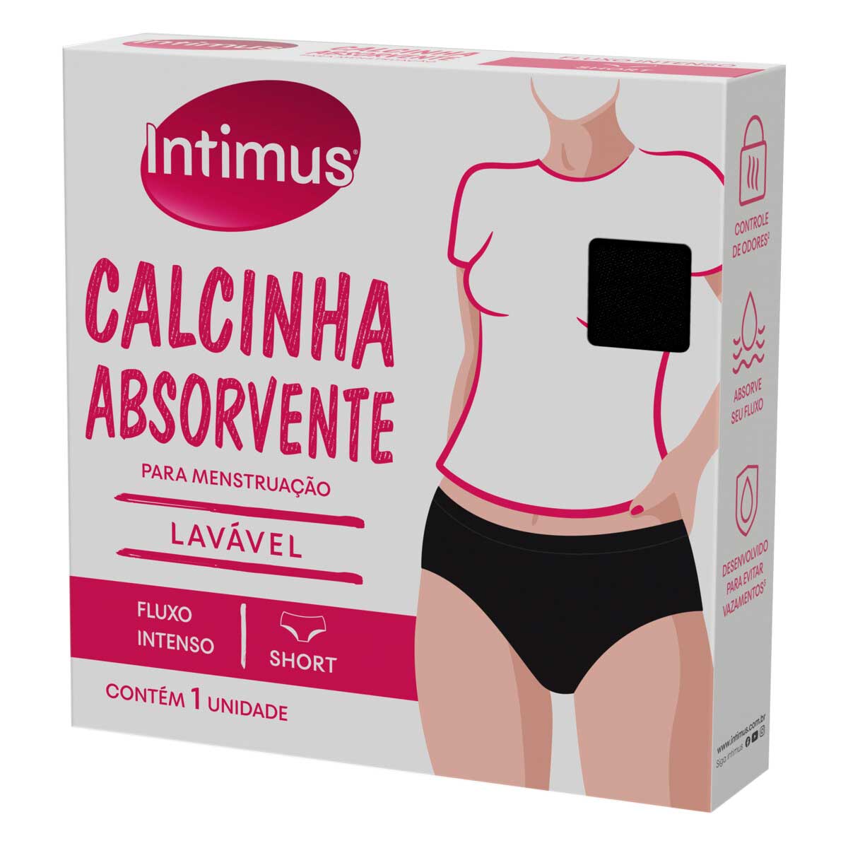 Calcinha Absorvente Lavável Short Tamanho G Intimus