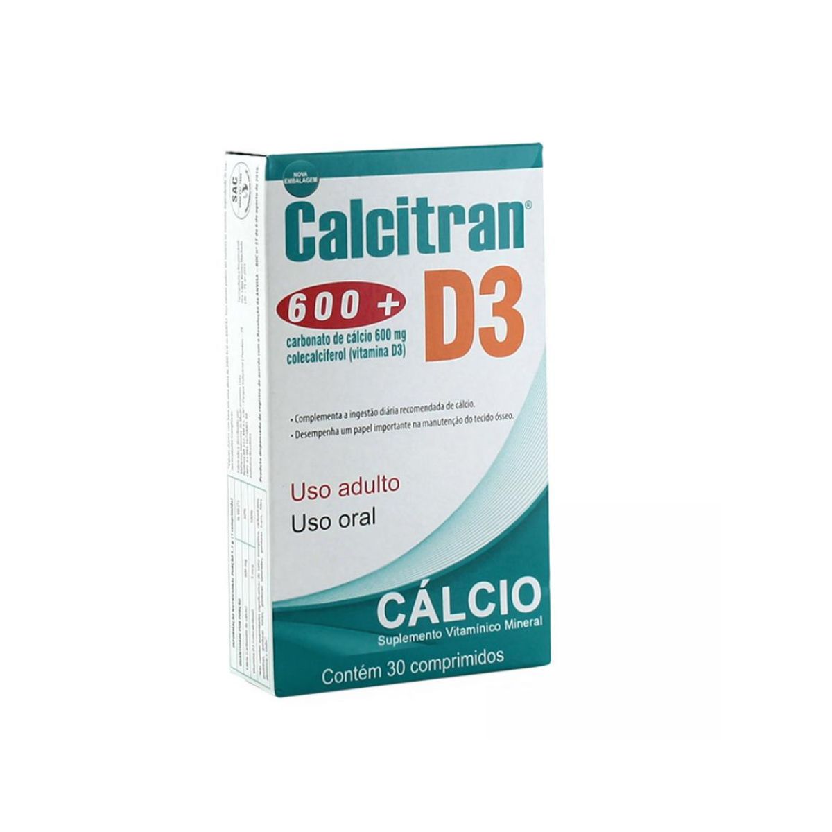 Calcitran D3 com 30 Comprimidos