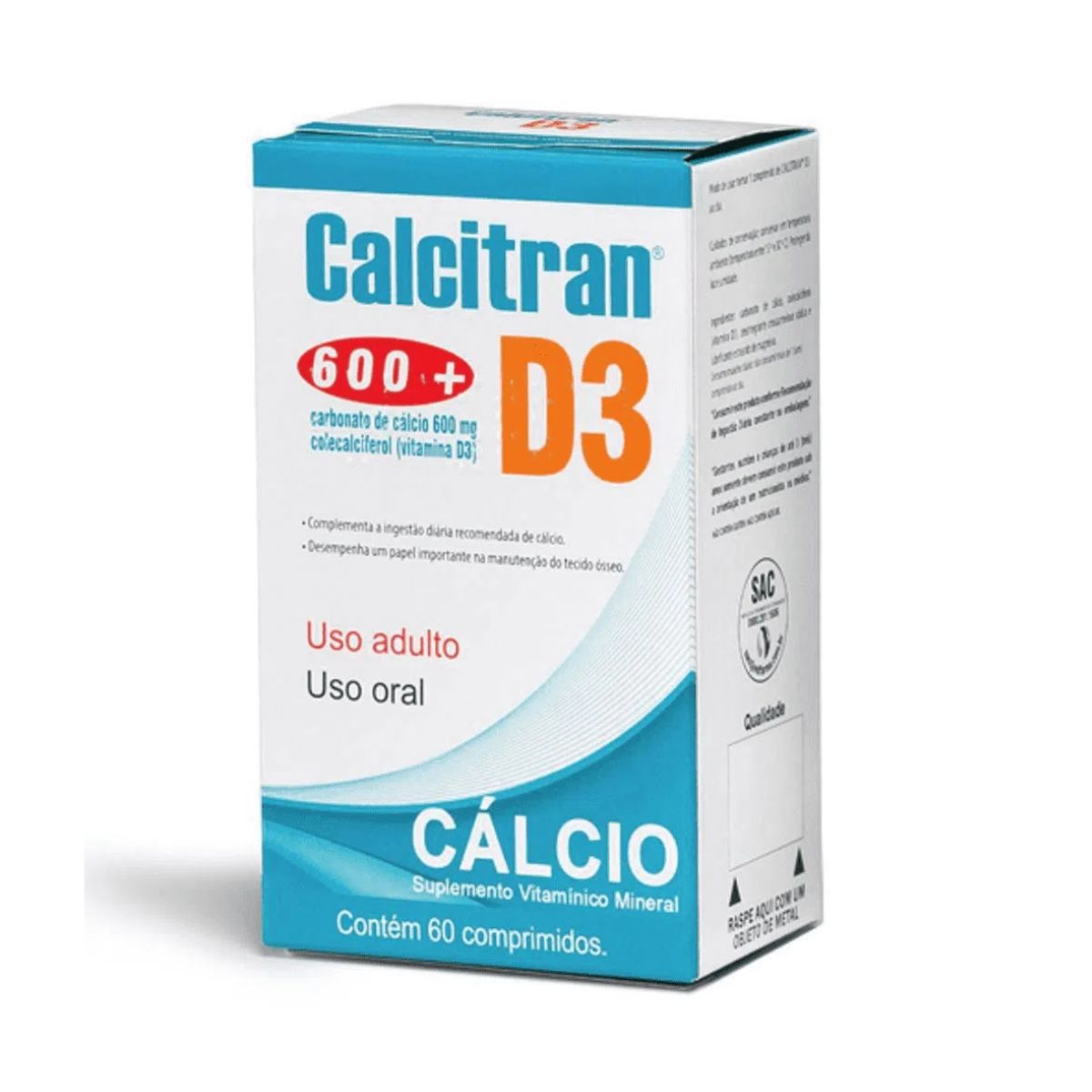 Calcitran D3 com 60 Comprimidos