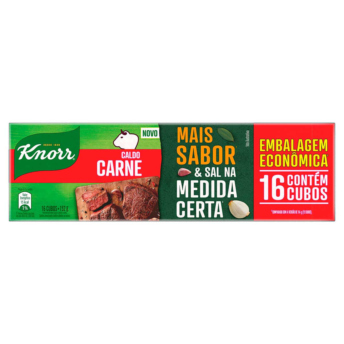 Caldo de Carne Knorr Mais Sabor com 16 Tabletes Embalagem Econômica