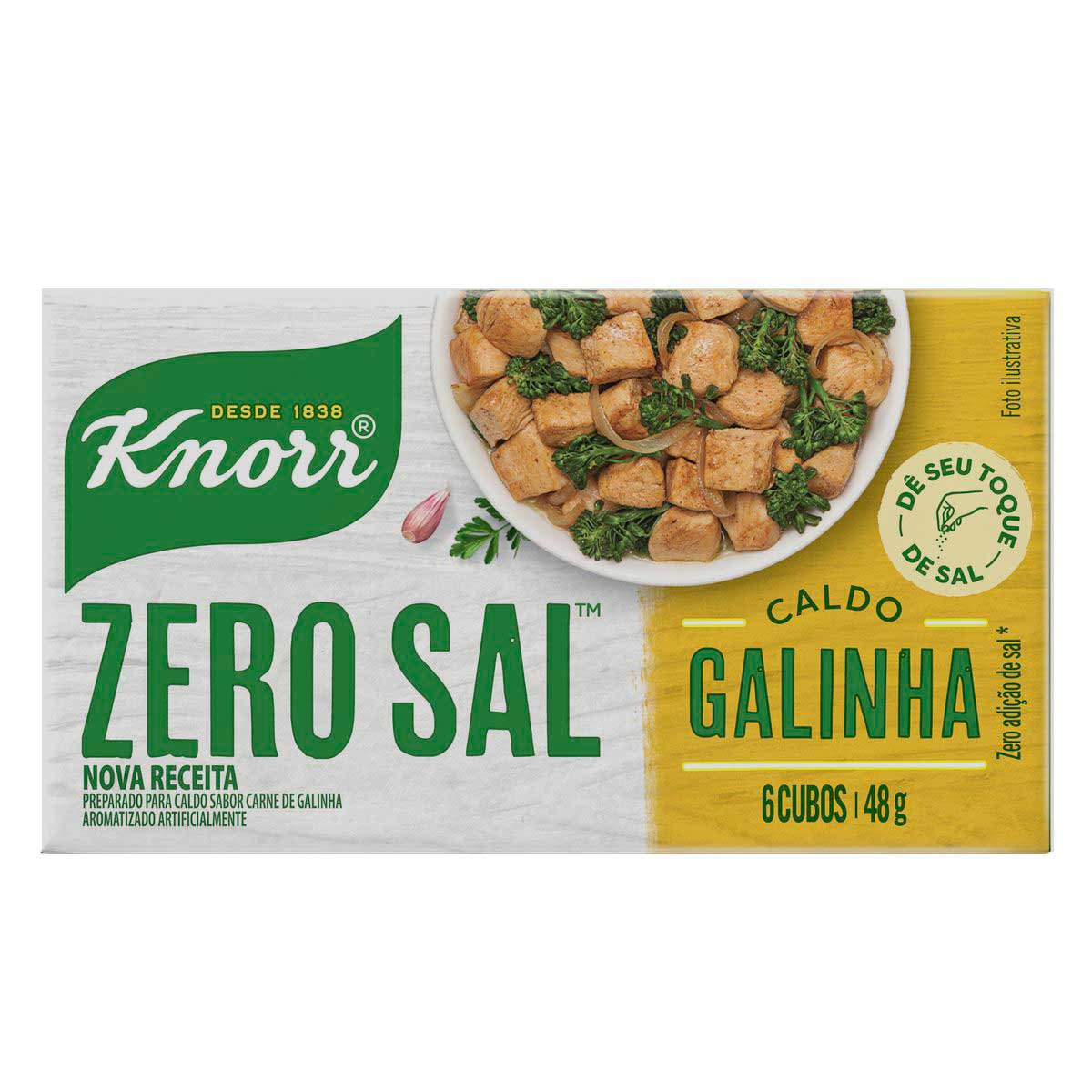 Caldo Knorr Zero Sal Galinha 48g 6 cubos