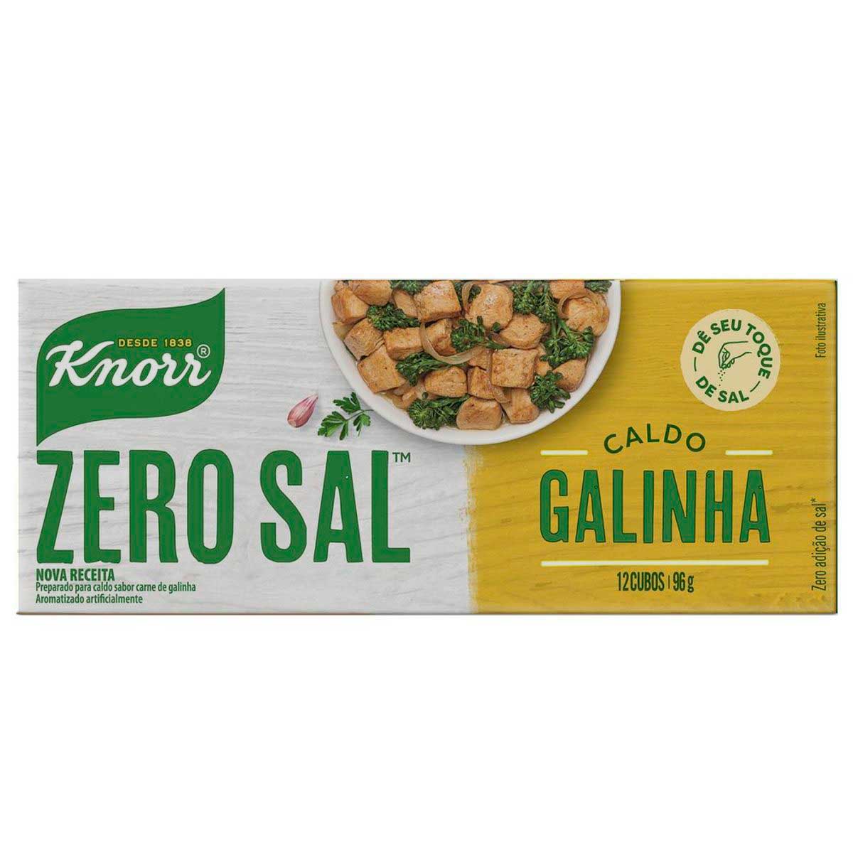 Caldo Knorr Zero Sal Galinha 96 g 12 cubos