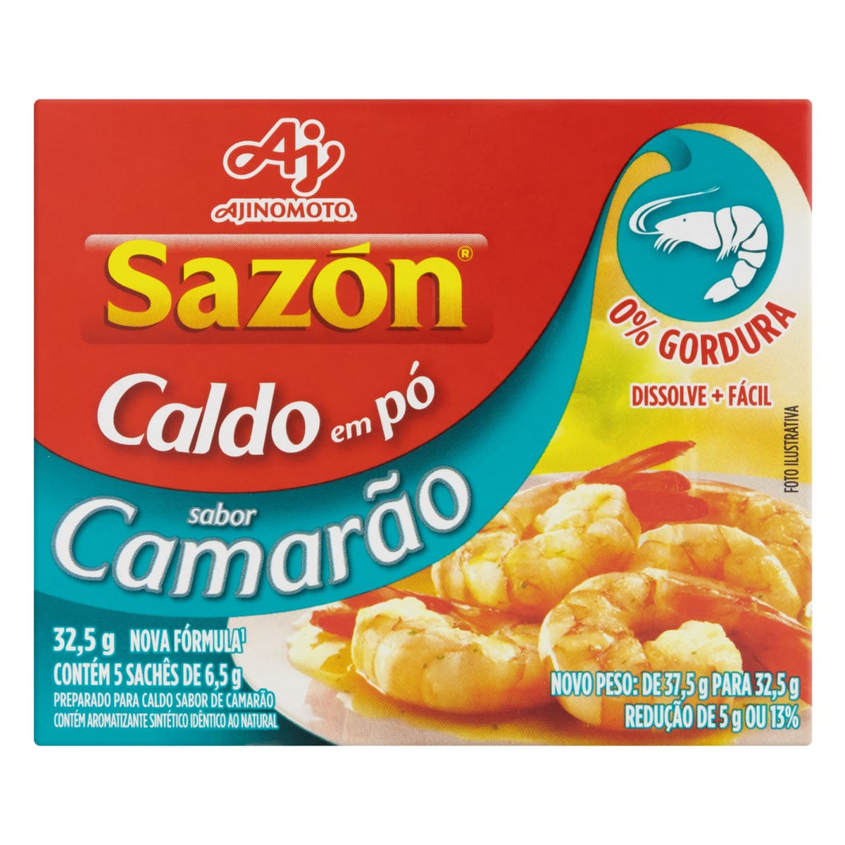 Caldo em Pó Camarão Sazón Caixa 32,5 g