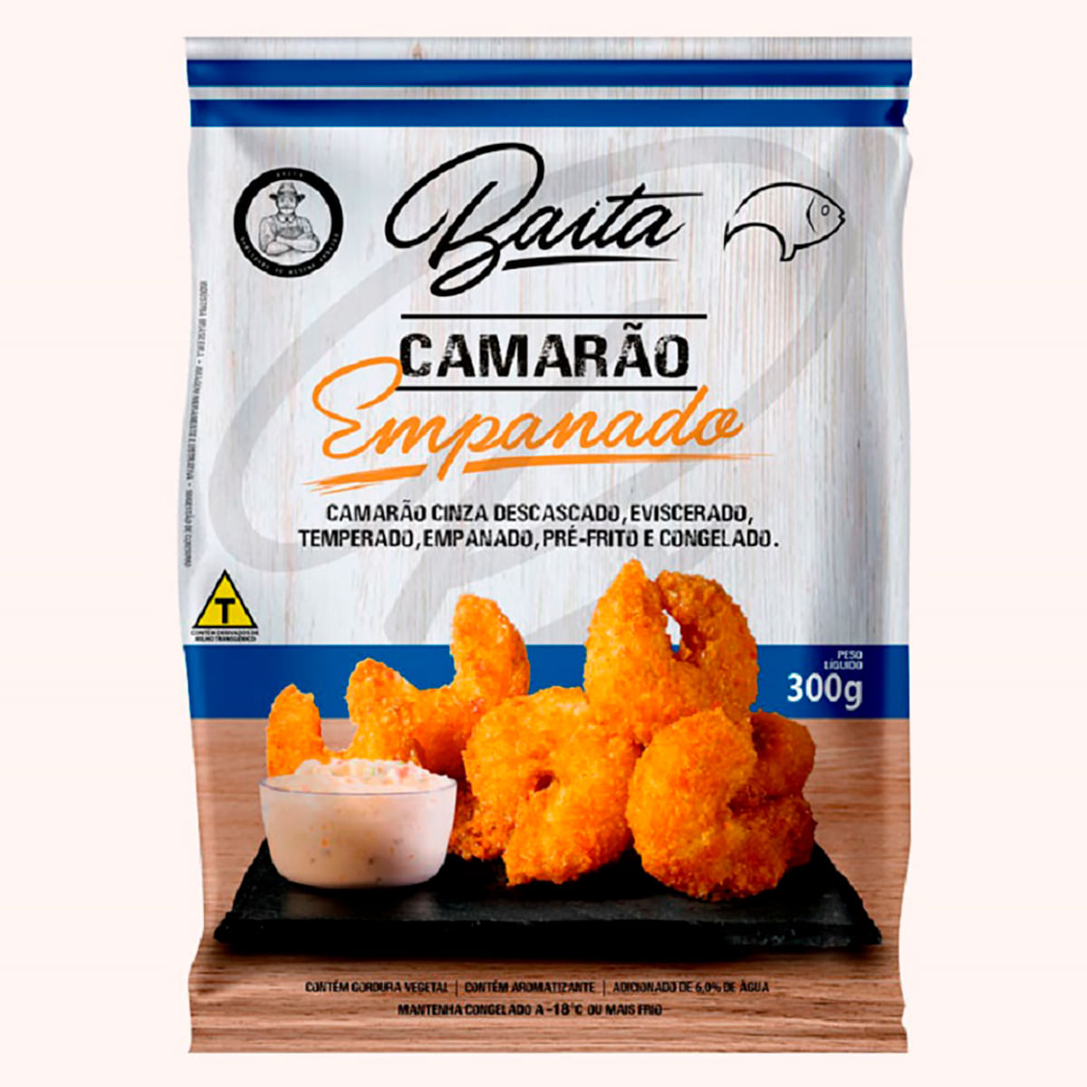 Camarão Cinza Empanado Congelado Baita 300g