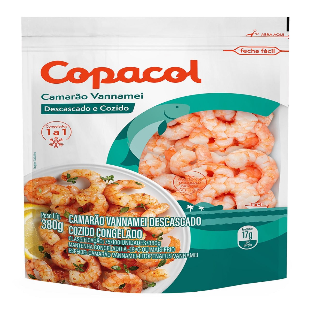 Camarão Vannamei Congelado Copacol 380 g