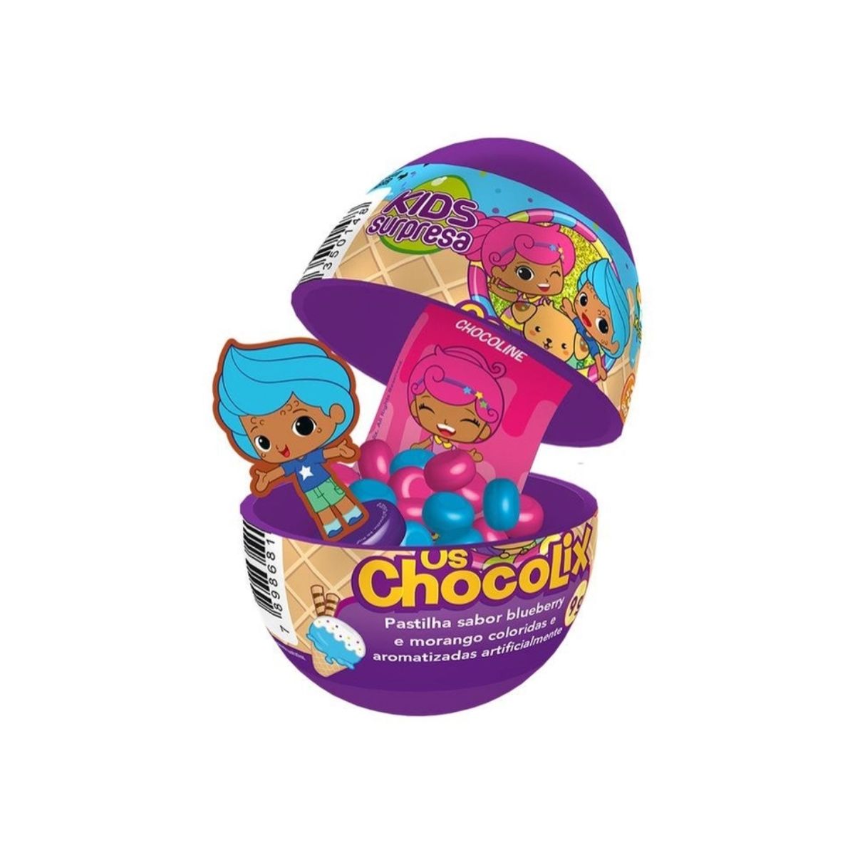 Ovo Kids Zone Kids Surpresa Os Chocolix Pastilhas e Figura