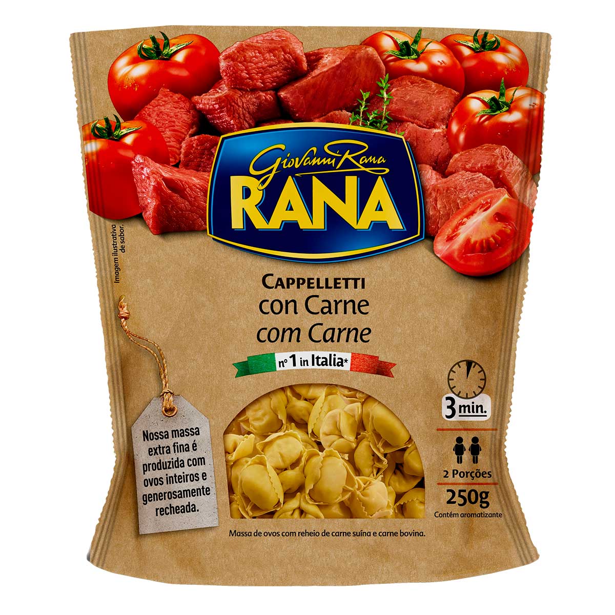 Capeleti com Recheio de Carne Rana 250g