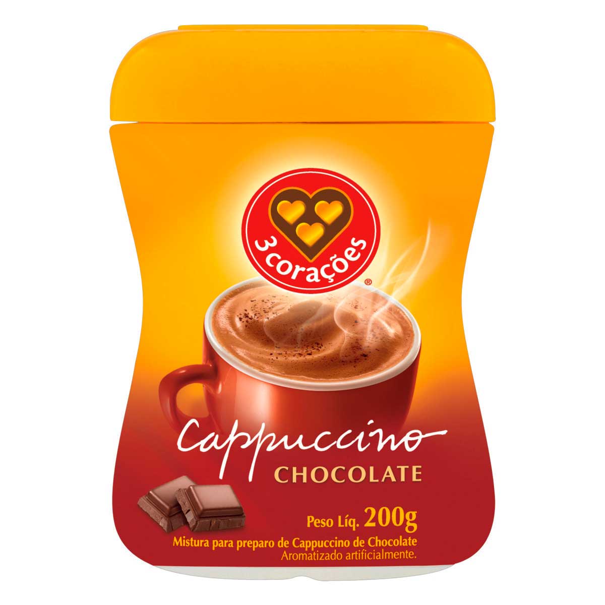 Cappucciono 3 Corações Chocolate Pote 200G