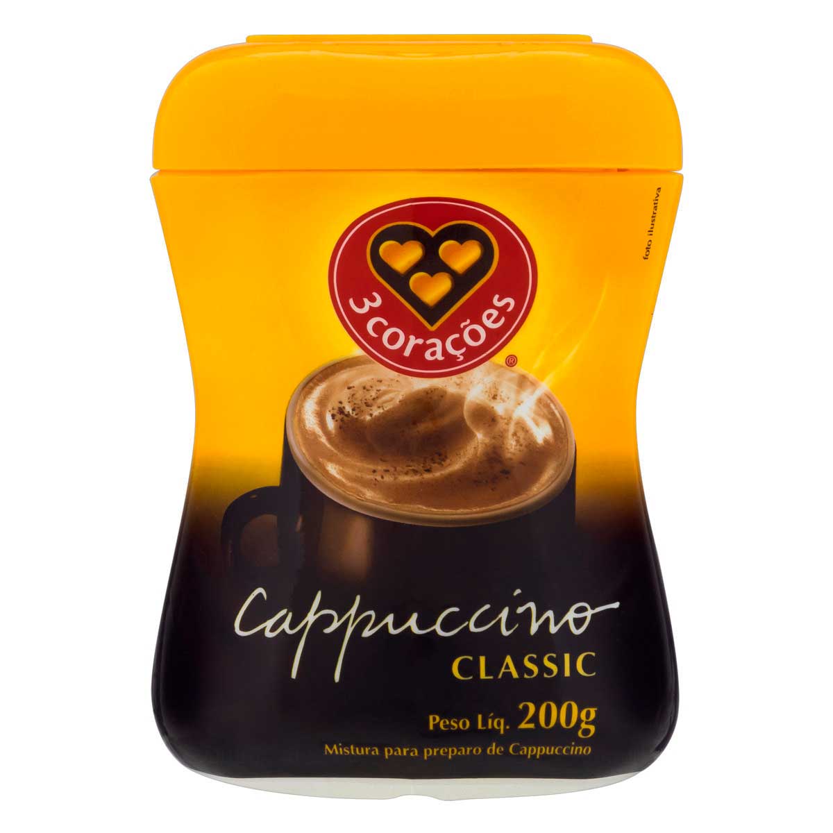 Cappuccino Classic 3 Corações Pote 200G