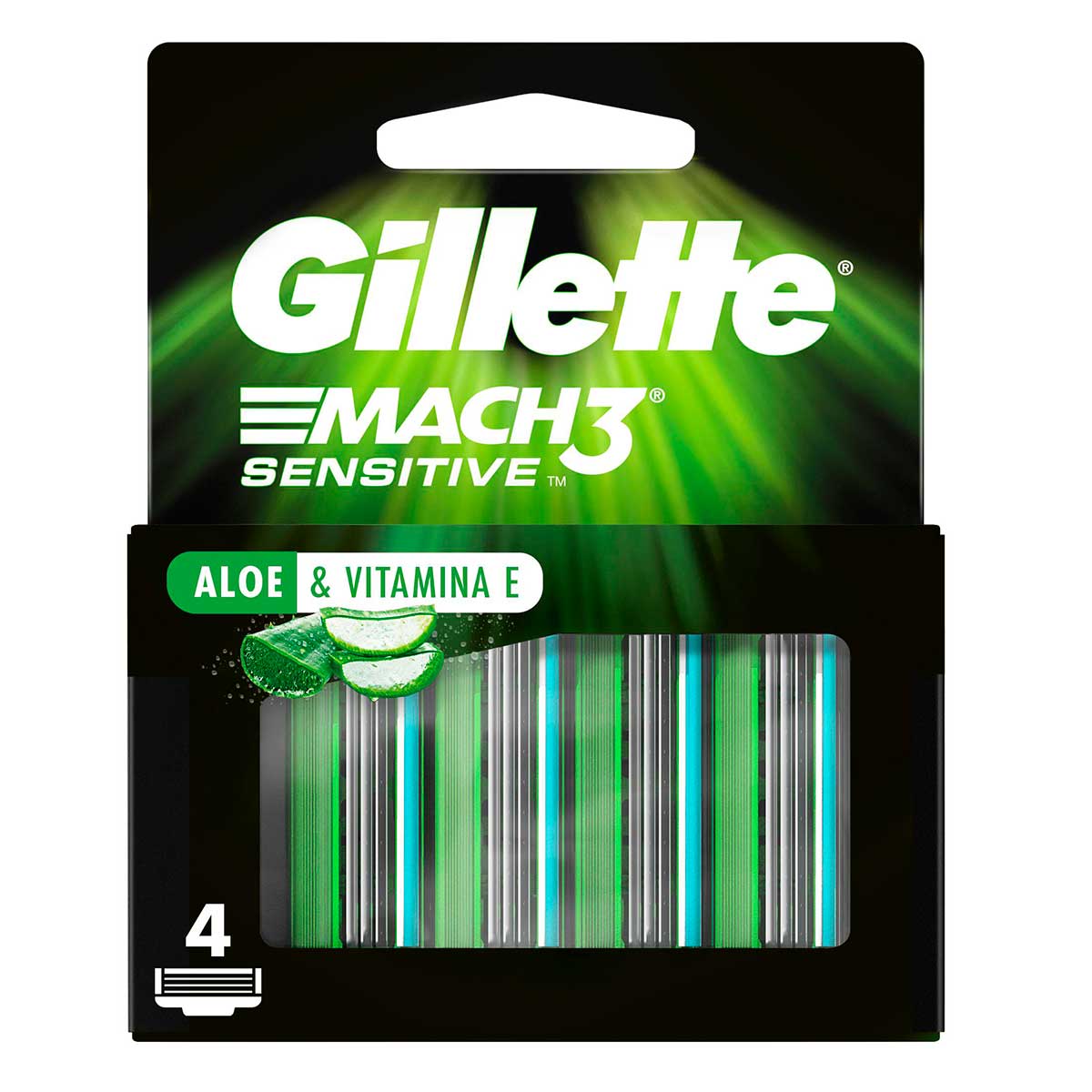 Carga para Aparelho de Barbear Gillette Mach 3 Sensitive 4 Unidades