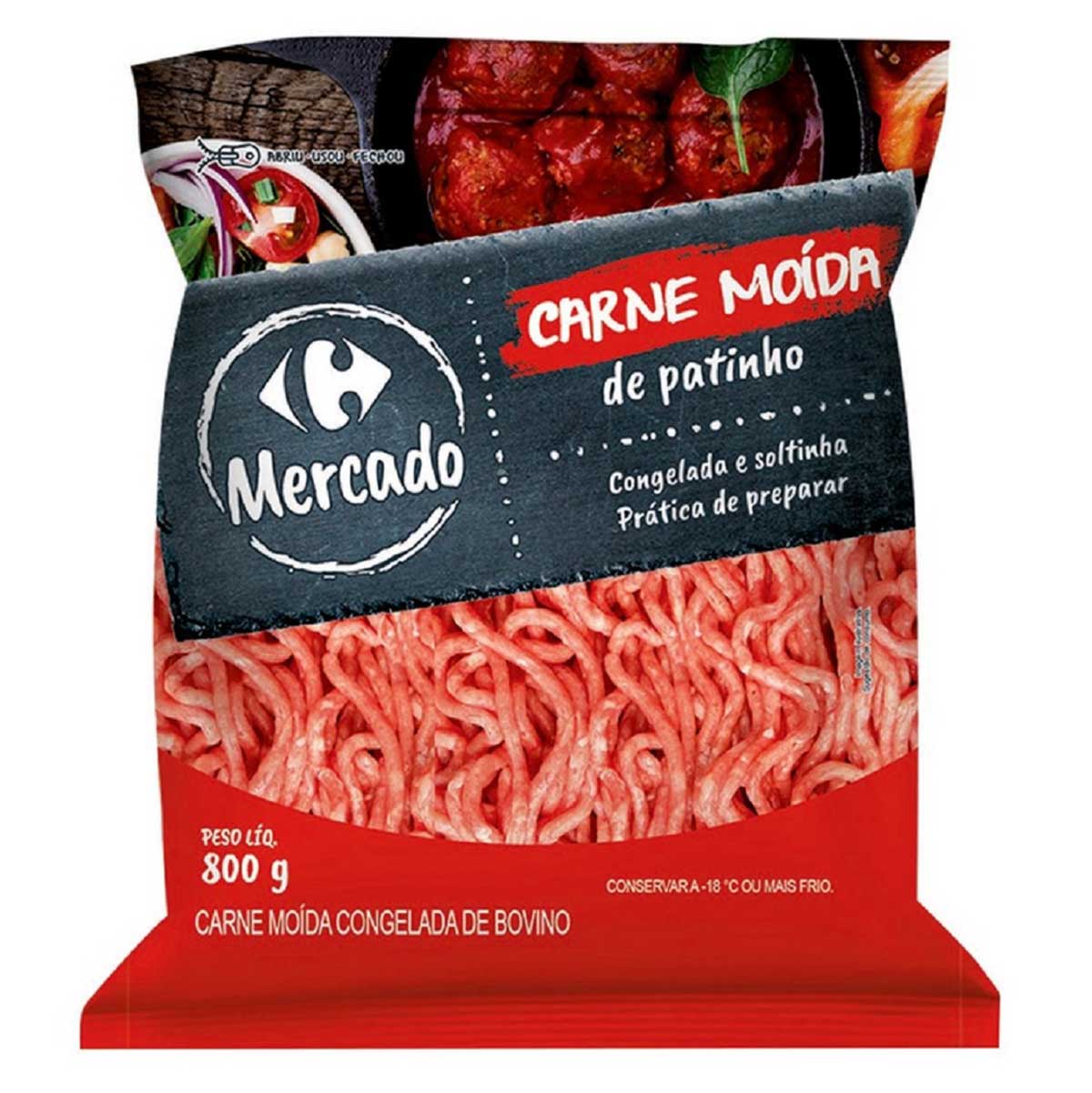 Carne Moída Patinho Congelado Mercado Carrefour Pacote 800 g