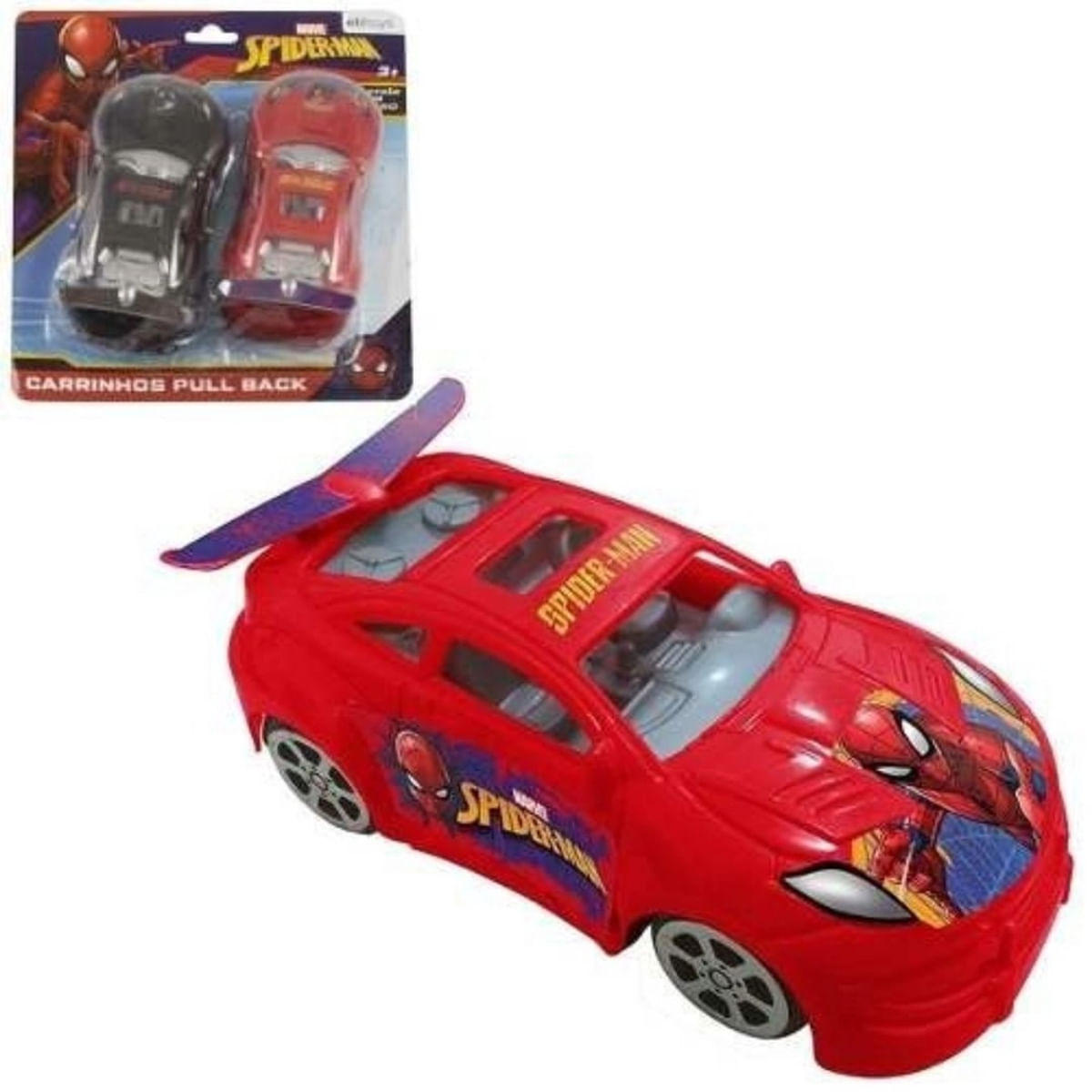 Carrinho Fricção Homem Aranha 2 Peças Etitoys YD418