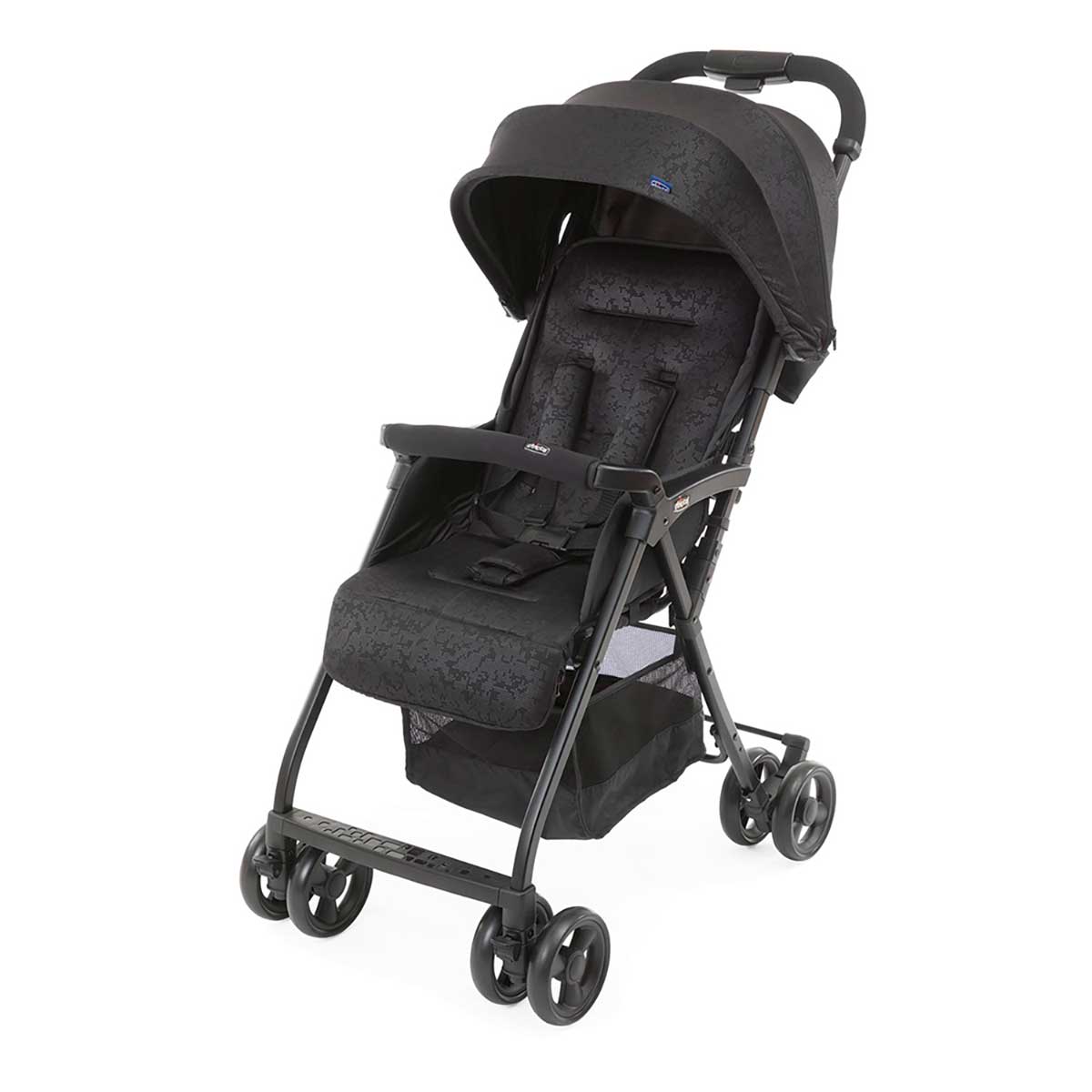 Carrinho de Bebê Chicco 4 Rodas Suporta Crianças de Até 15Kg Ohlalà Jet Black