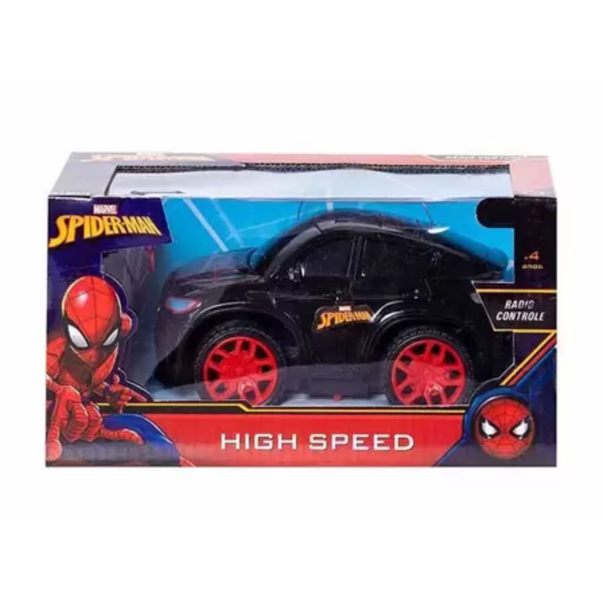 Carrinho Rádio Controle 3 Funções Homem Aranha Candide 5839