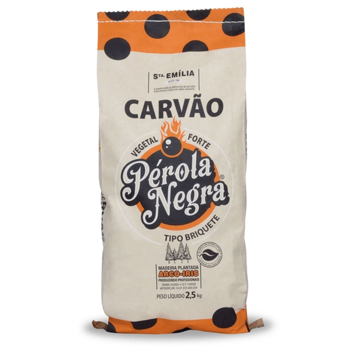 Carvão Pérola Negra Briquete 2,5 Kg