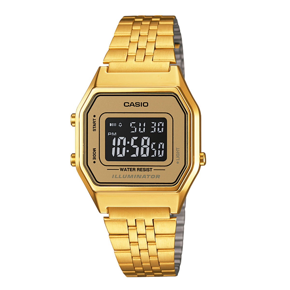 Relógio Casio Vintage Unissex Dourado Digital LA680WGA-9BDF