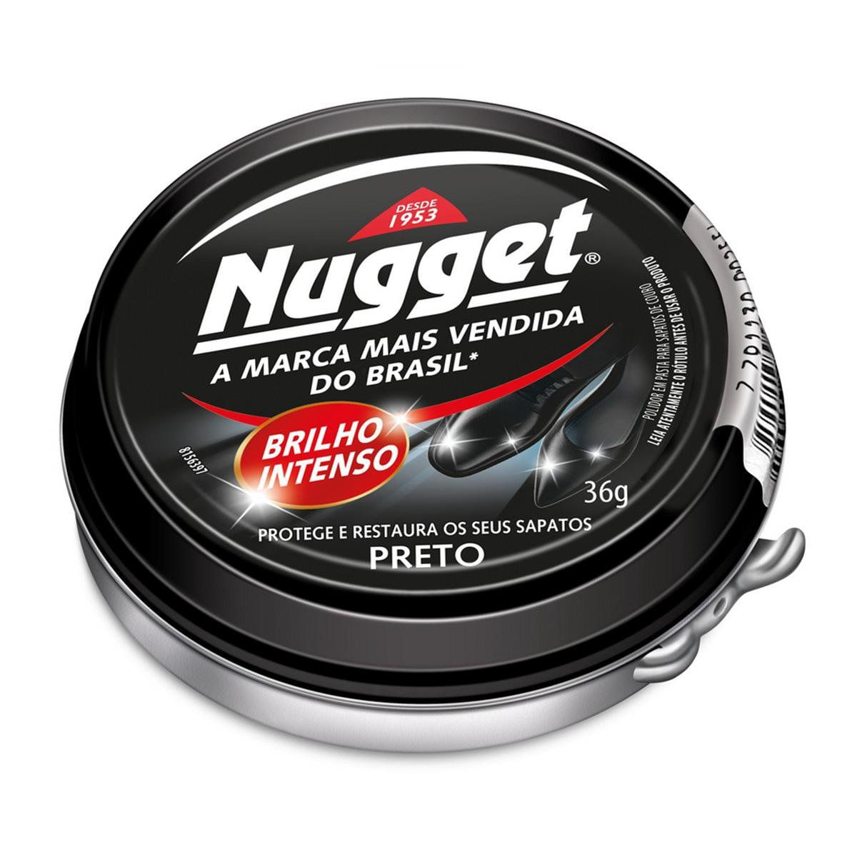 Graxa para Sapato em Pasta Preta Nugget Lata 36G