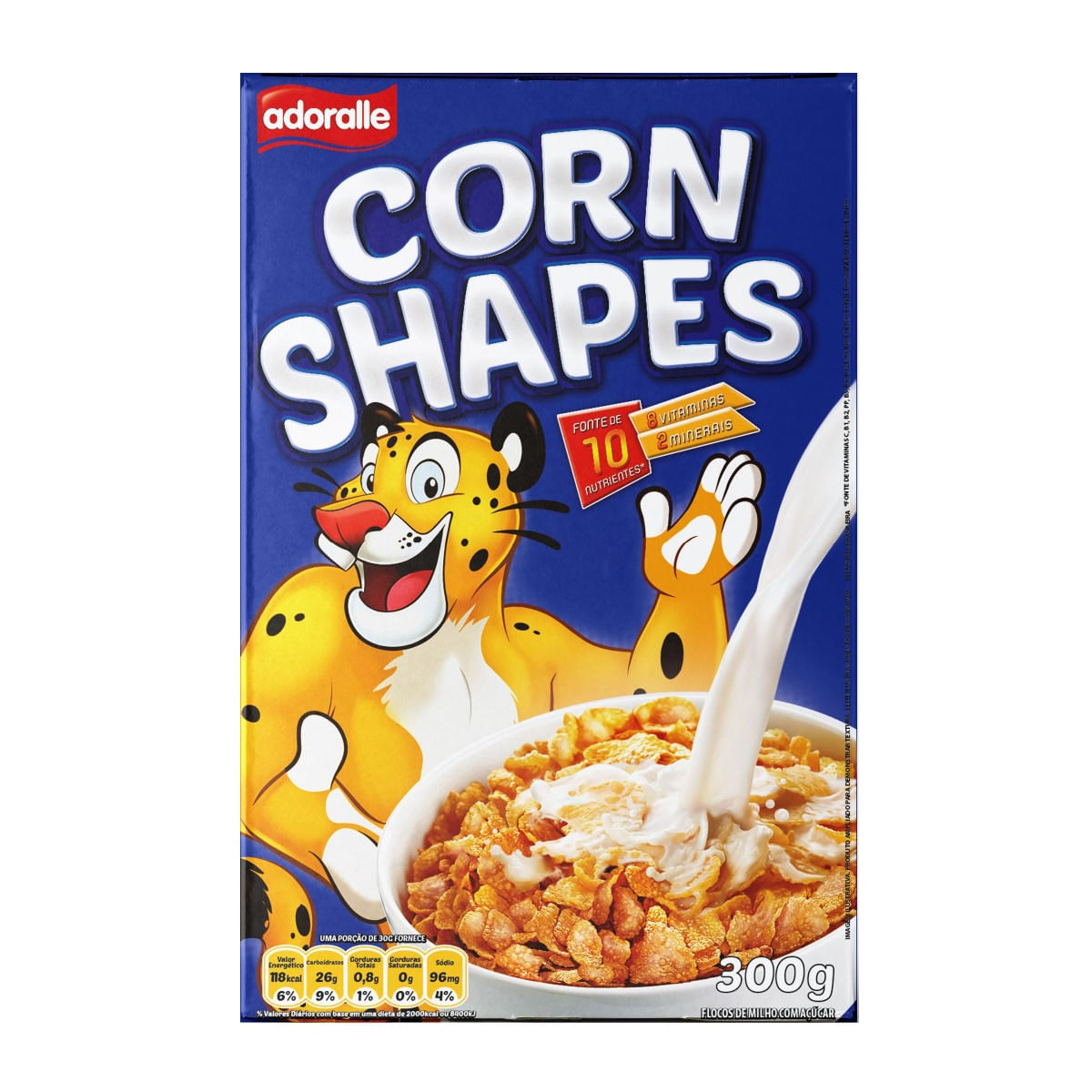 Cereal Matinal Flocos de Milho Adoralle Corn Shapes 300 g