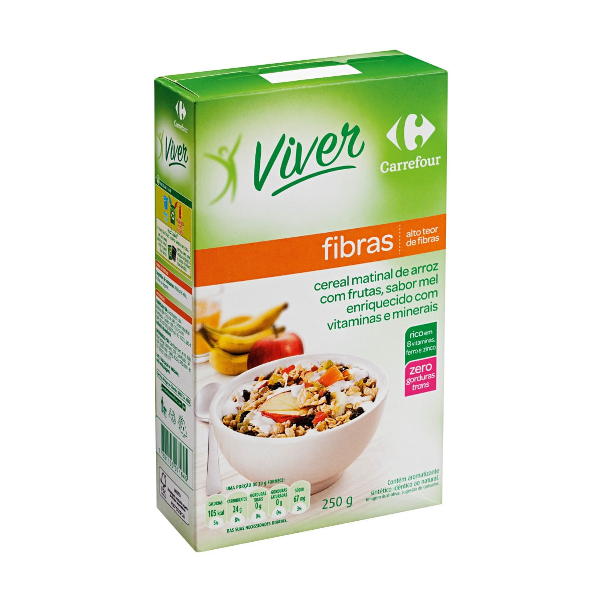 Cereal Matinal de Arroz com Frutas e Mel Carrefour Viver 250 g