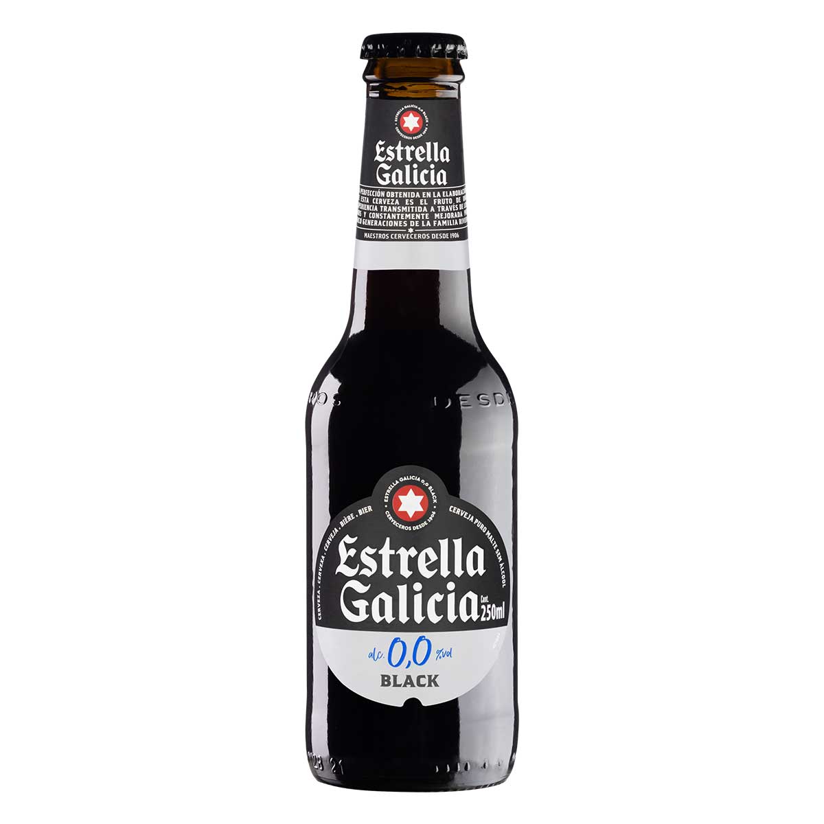 Cerveja Estrella Galicia Puro Malte Black Zero Álcool Garrafa 250ml