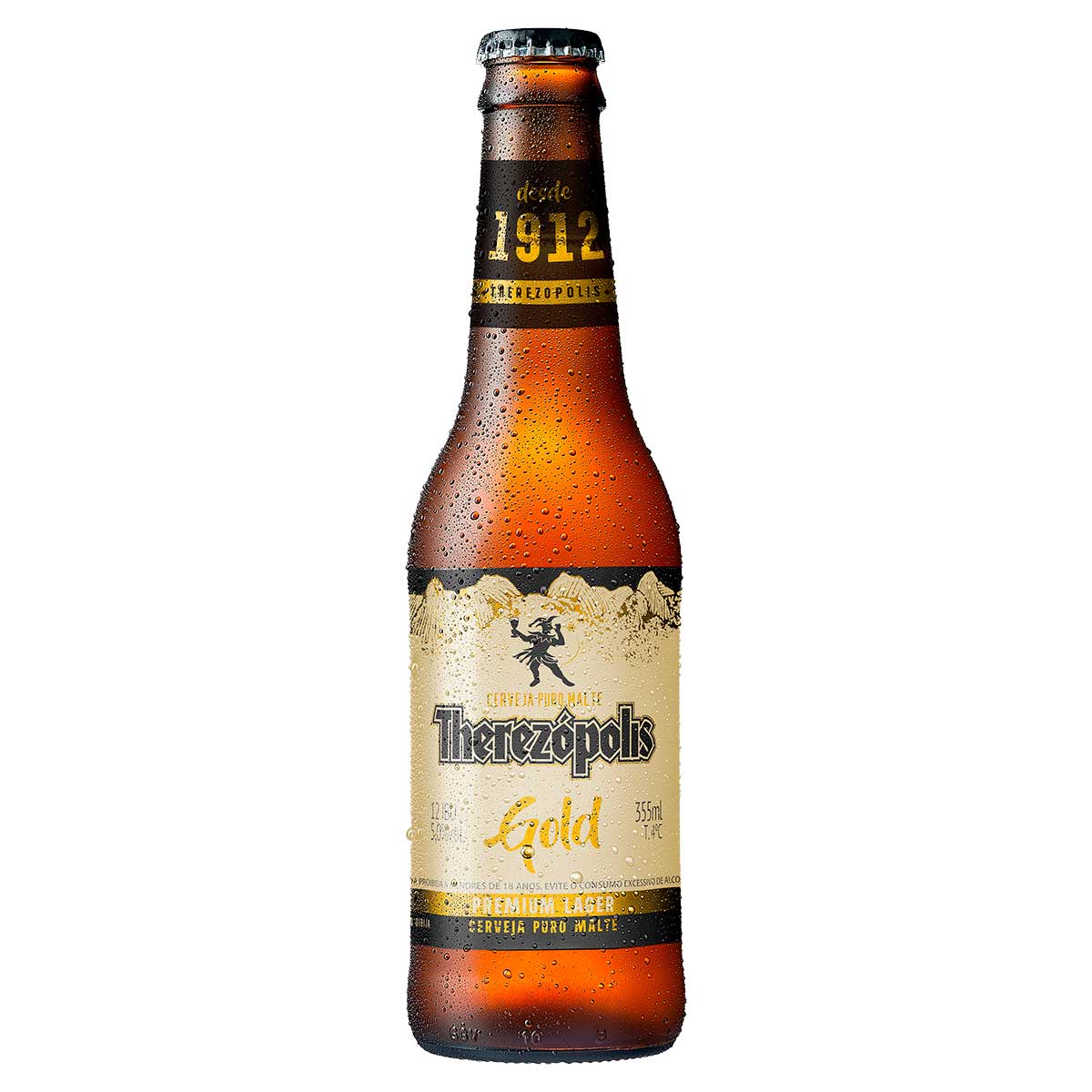 Cerveja Therezópolis Premium Gold Lager Garrafa 355ml