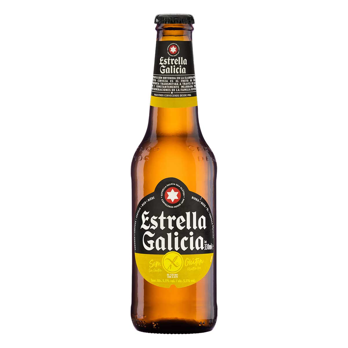 Cerveja Estrella Galicia sem Glúten Garrafa 330ml