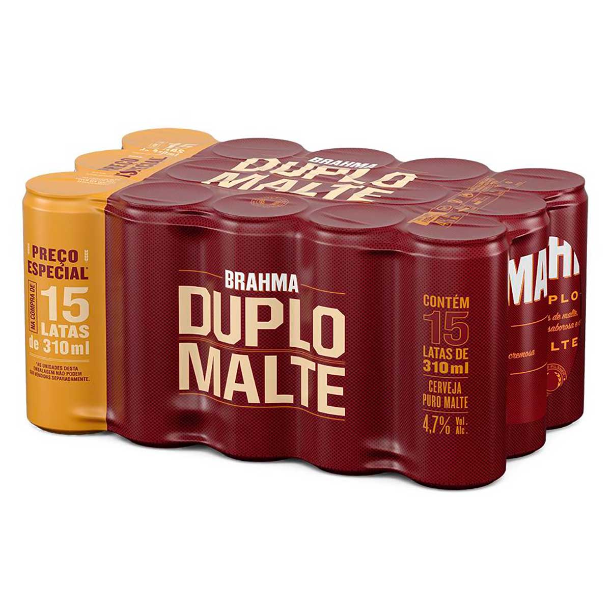 Cerveja Brahma Duplo Malte Pilsen Lata 310ml 15 Unidades