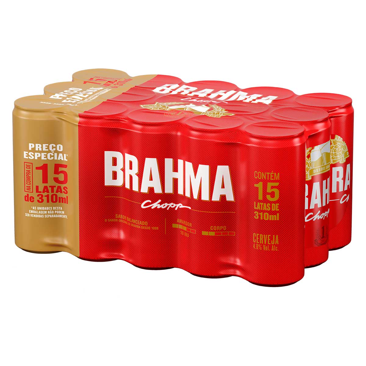 Cerveja Brahma Pilsen Lata 310ml 15 Unidades