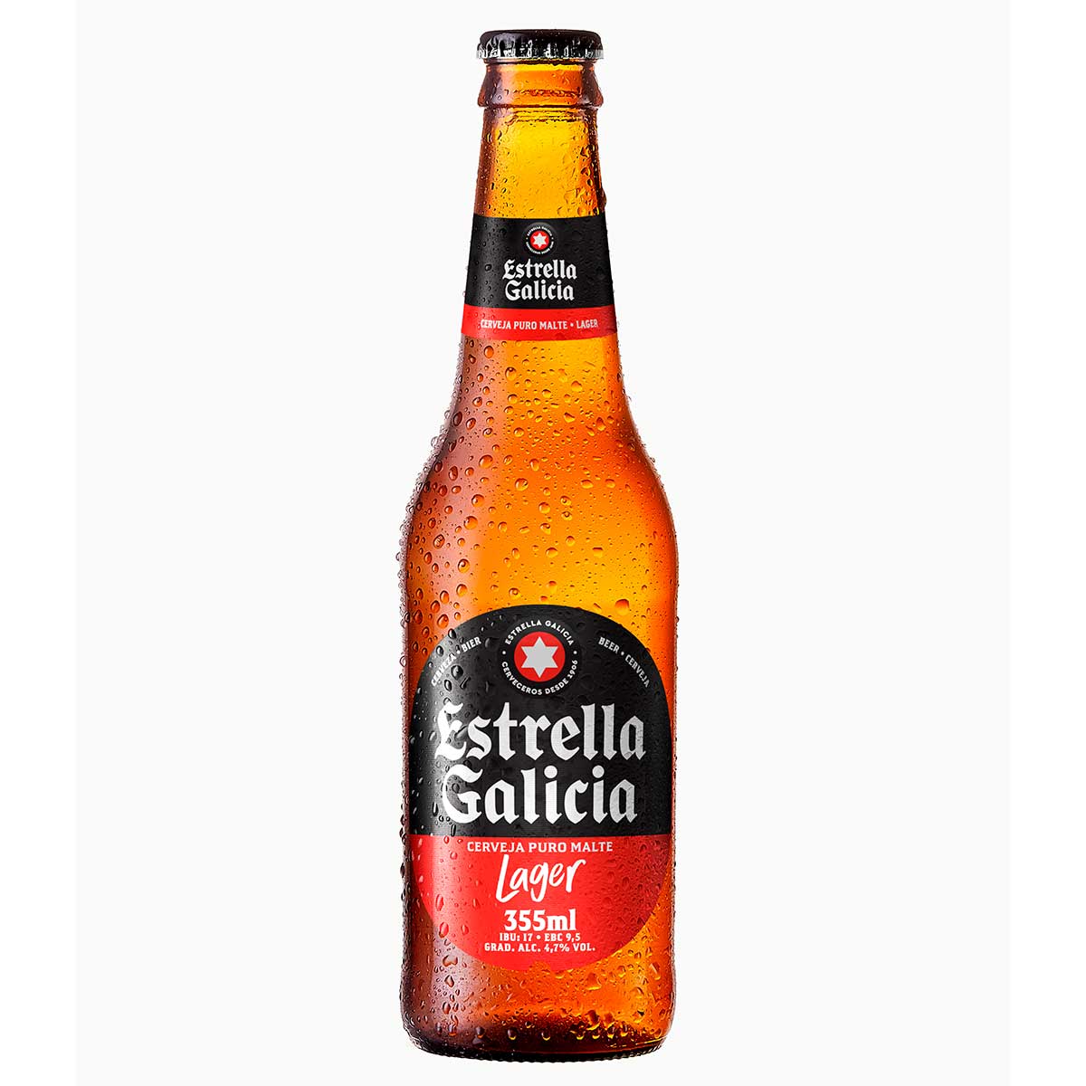 Cerveja Estrella Galicia Puro Malte Lager Garrafa 355ml