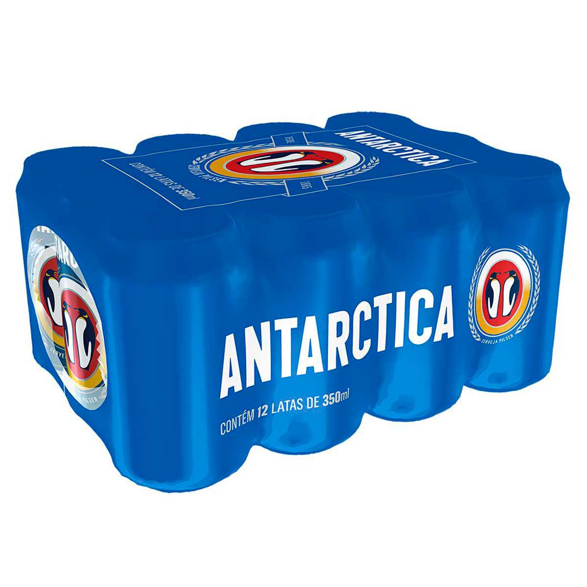 Cerveja Pilsen Antarctica Lata 350ml Pack com 12 Unidades