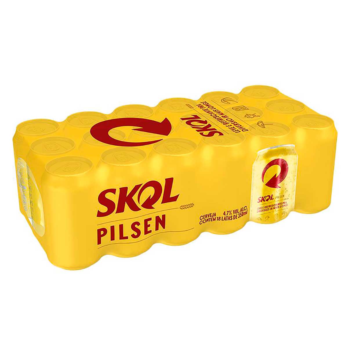 Cerveja Skol Pilsen 350ml - 18 Unidades