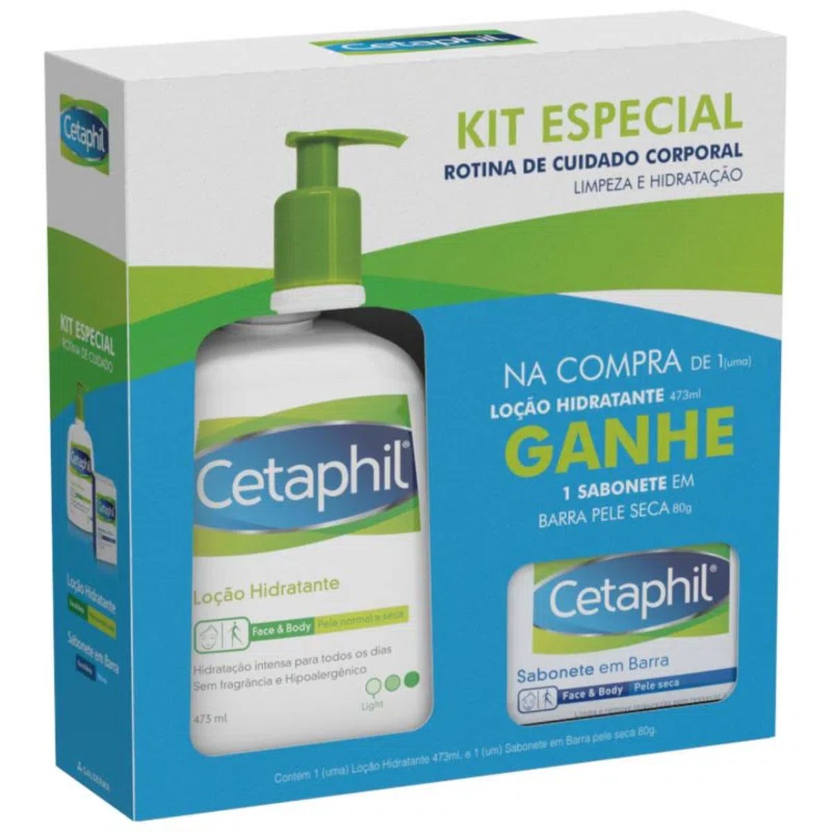 Kit Cetaphil Creme Hidratante Com 453g E Sabonete Em Barra Com 127g