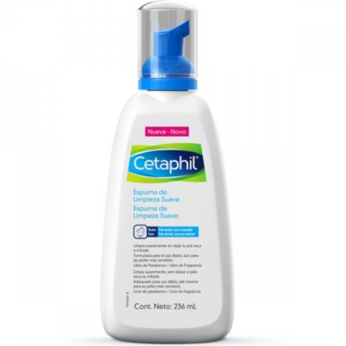 Espuma de Limpeza Facial Cetaphil Suave Com 236ml