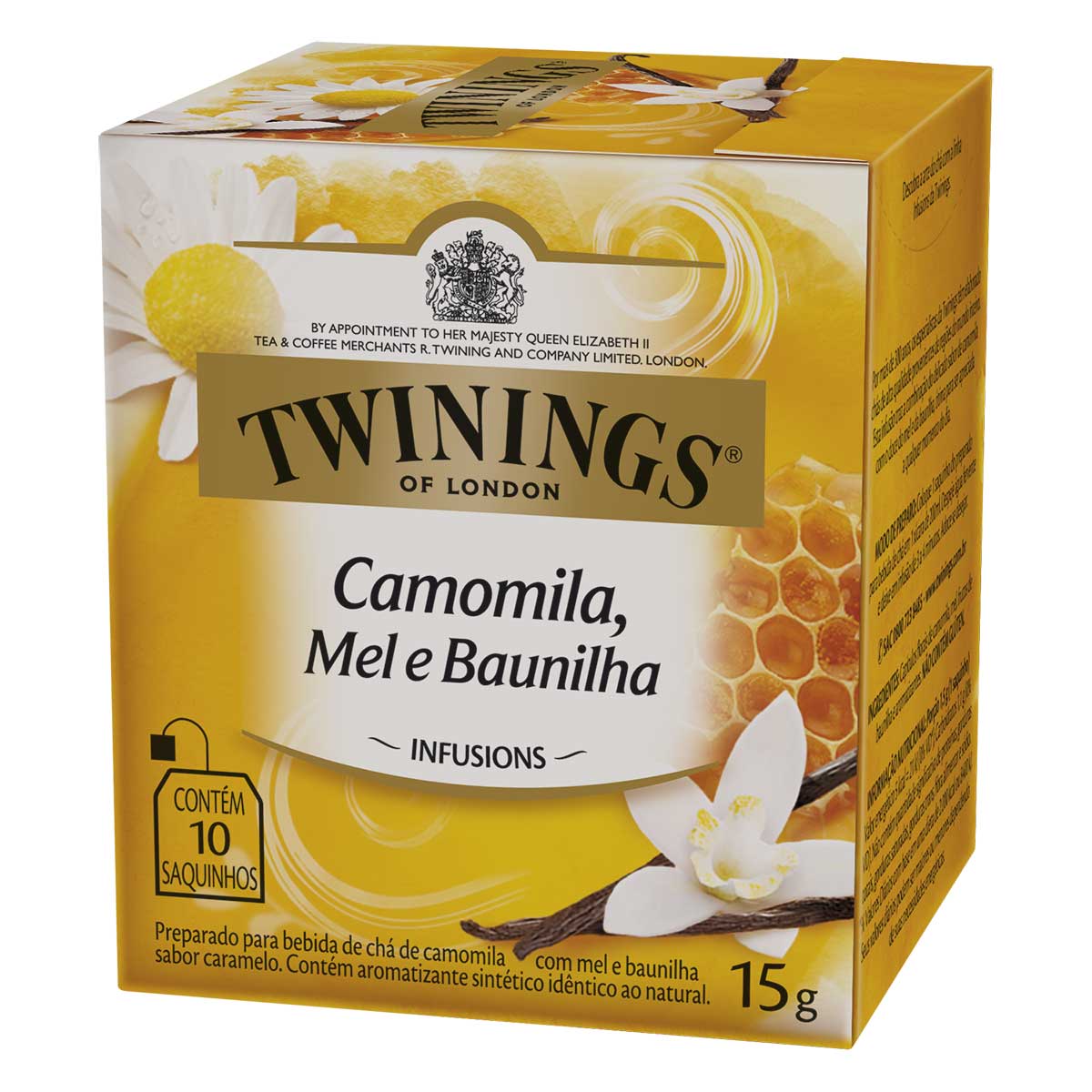 Chá de Camomila, Mel e Baunilha Twinings Caixa com 10 sachês