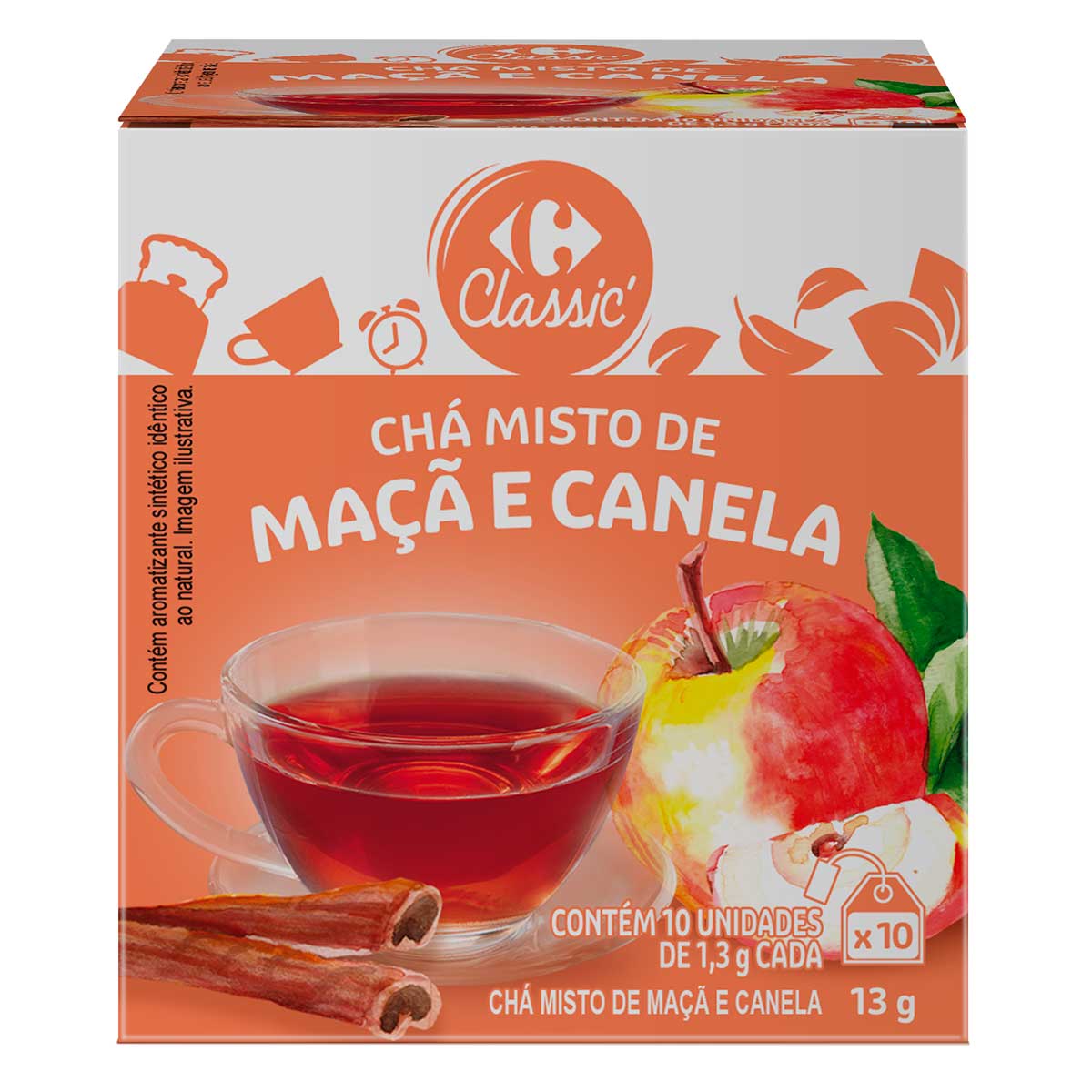 Chá de Maçã e Canela Carrefour 10 Sachês