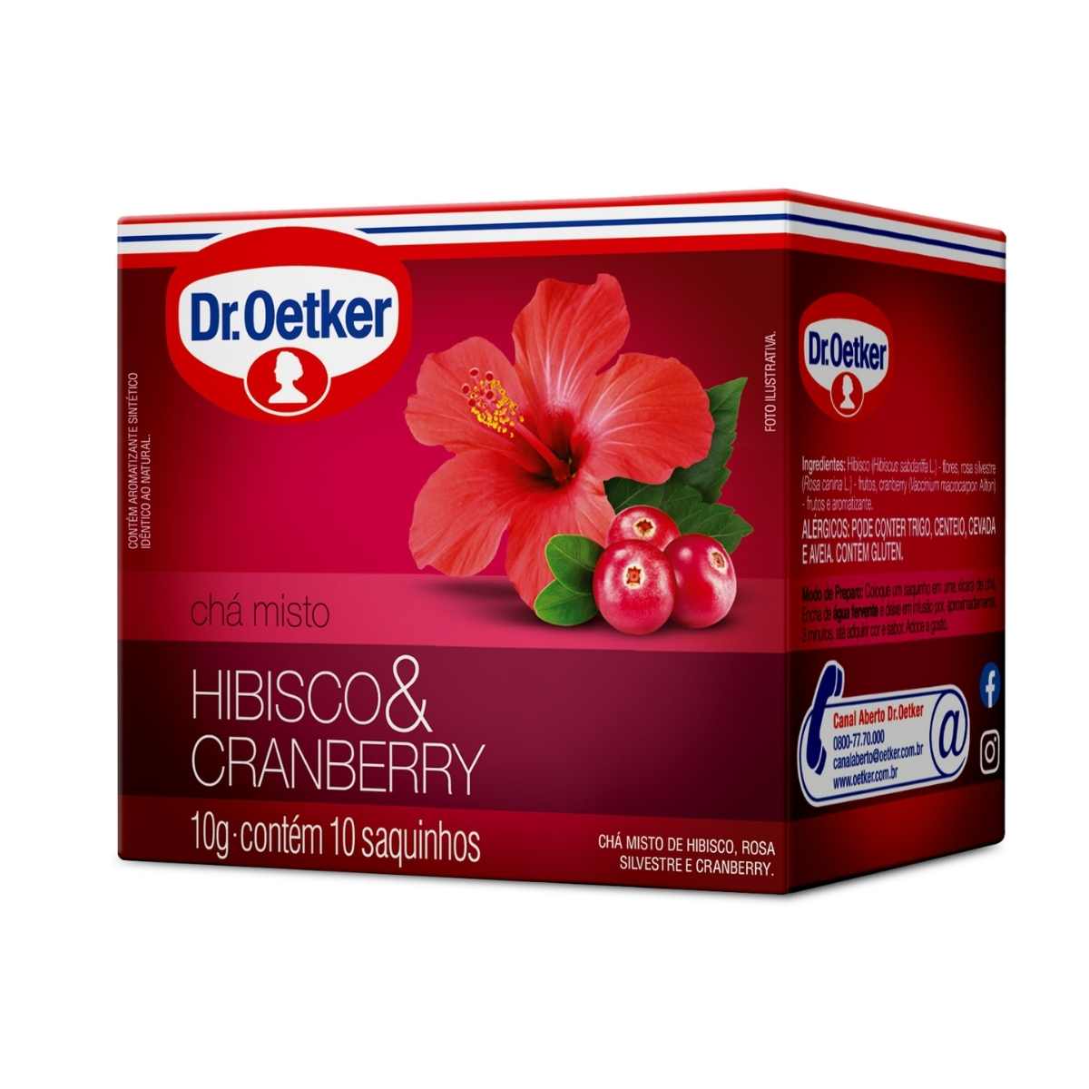 Chá Hibisco Oetker Cranberry 10 Sachês