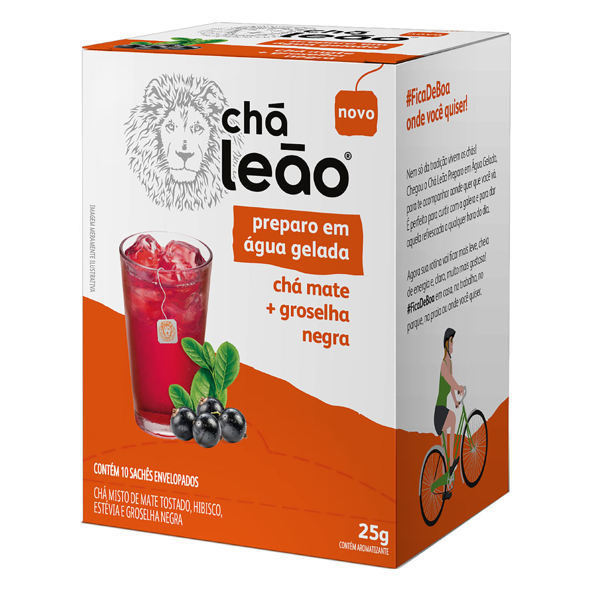 Chá Mate com Groselha Negra Leão - 10 Sachês