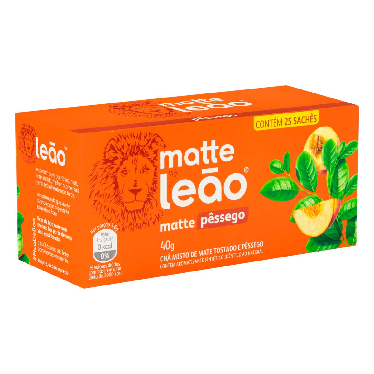 Chá Matte com Pêssego Leão - 25 Sachês