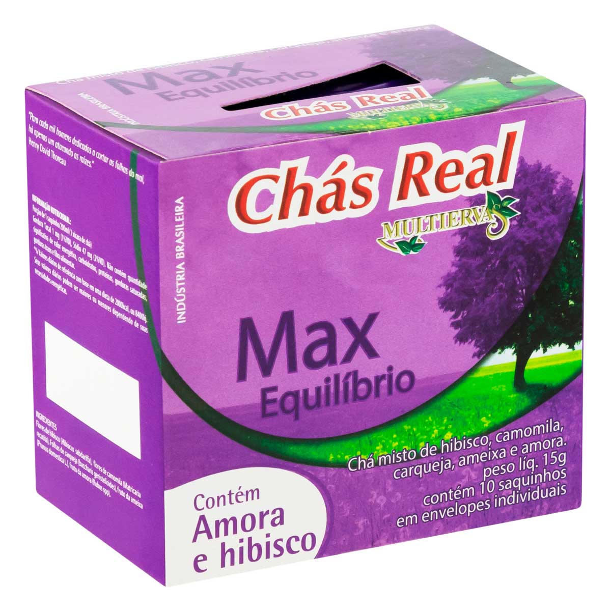 Chá Sabor Amora e Hibisco Chás Real Max Equilíbrio Caixa com 10 Sachês