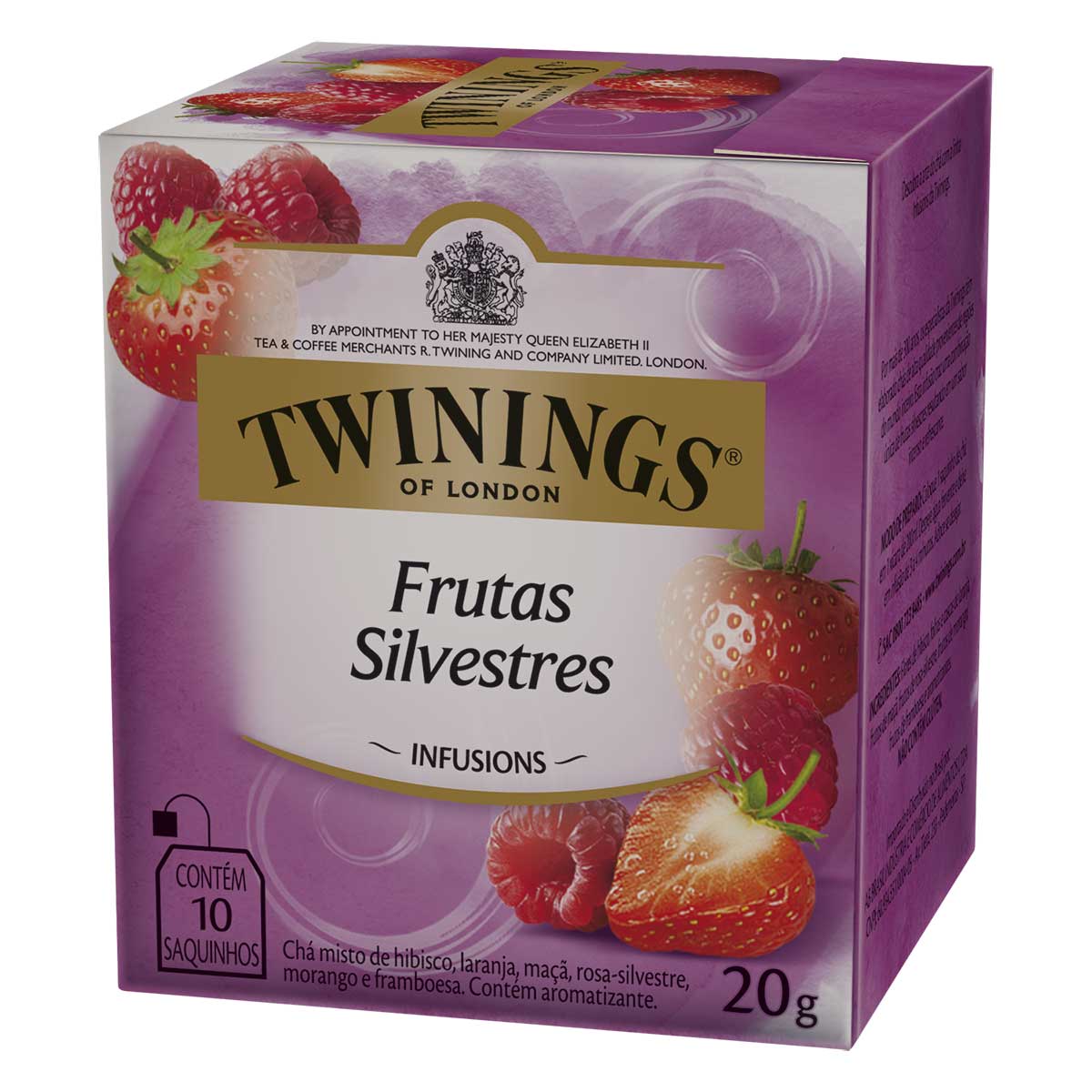 Chá Misto de Morango e Framboesa Twinings Caixa com 10 Sachês