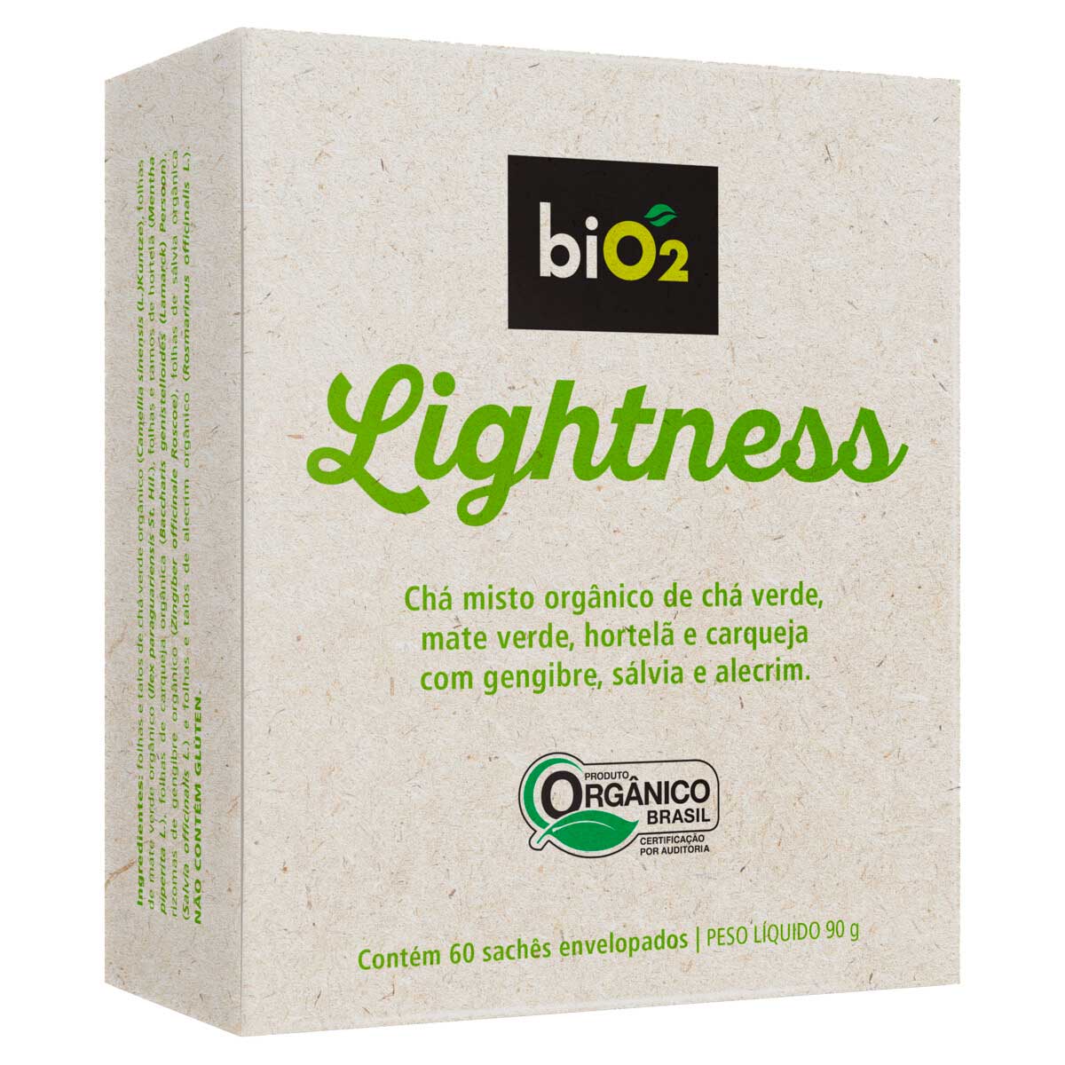 Chá Orgânico Misto de Ervas biO2 Lightness 90g 60 Unidades